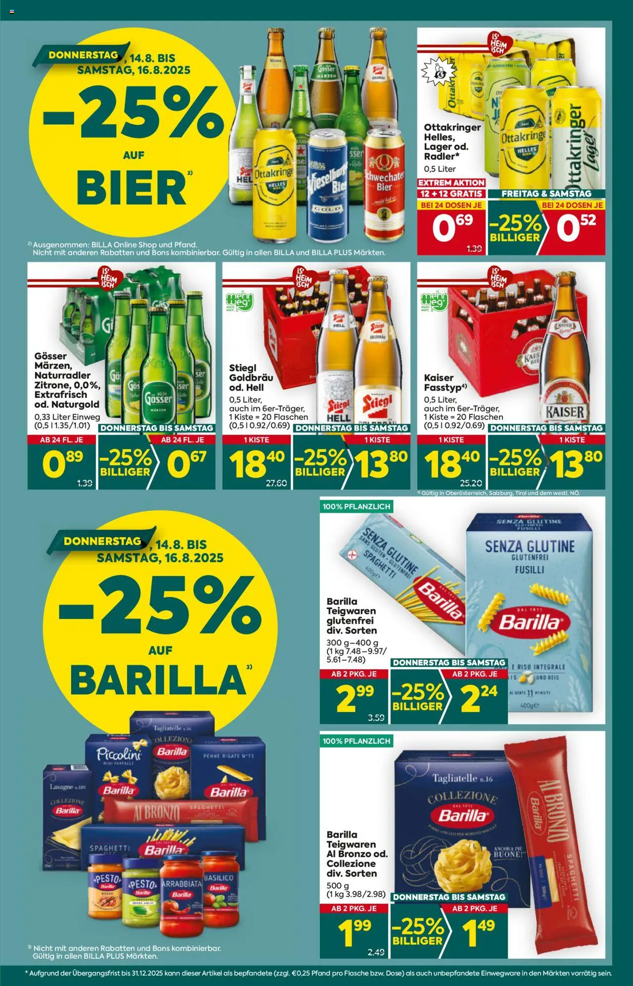 Billa Plus Flugblatt - Tirol gültig ab 14.08.2025 | Seite: 3 | Produkte: Hajdina liszt, Bier, Reis