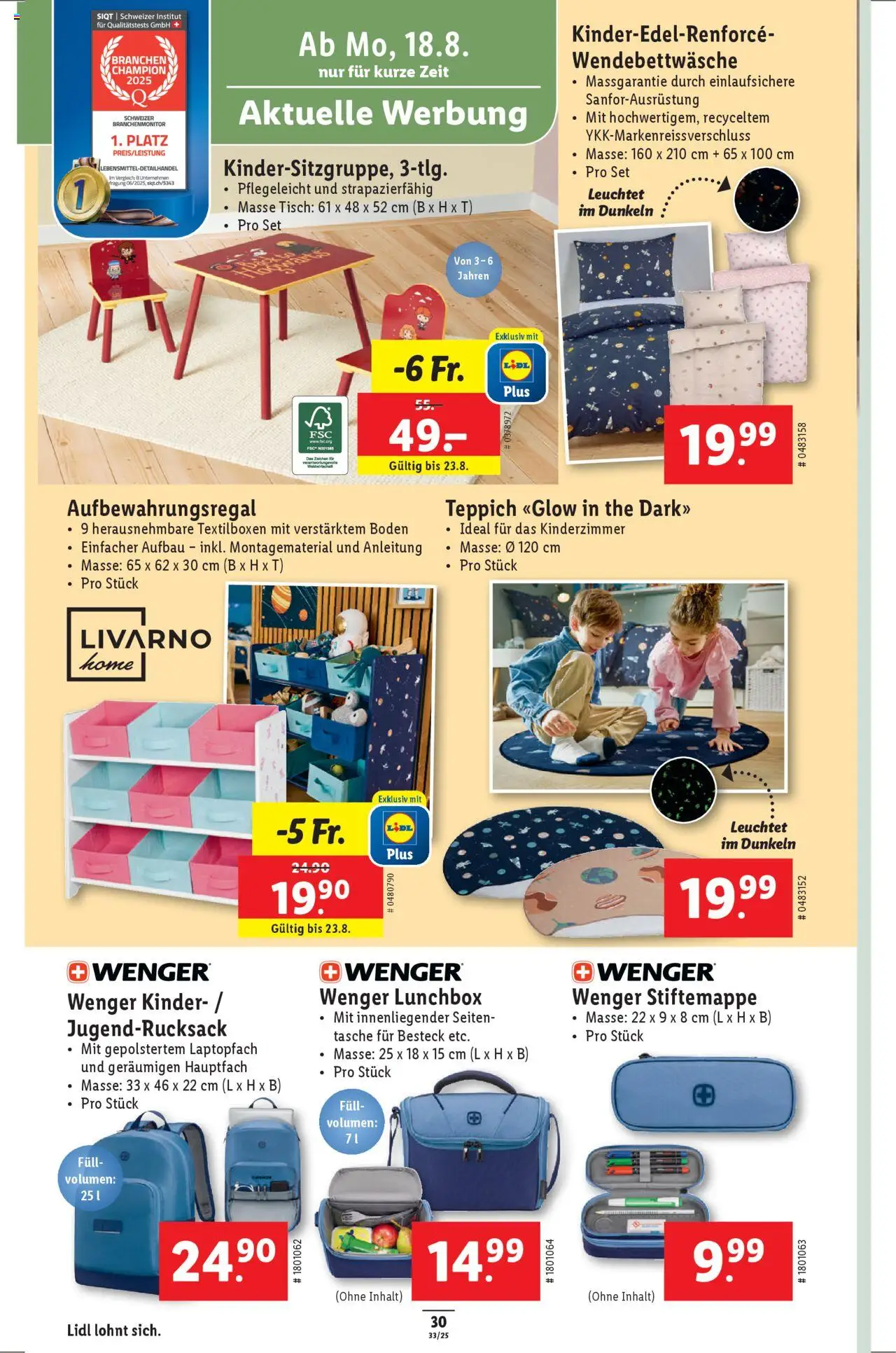 Lidl Aktionen ab 14.08.2025 | Seite: 32 | Produkte: Tisch, Teppich, Tasche