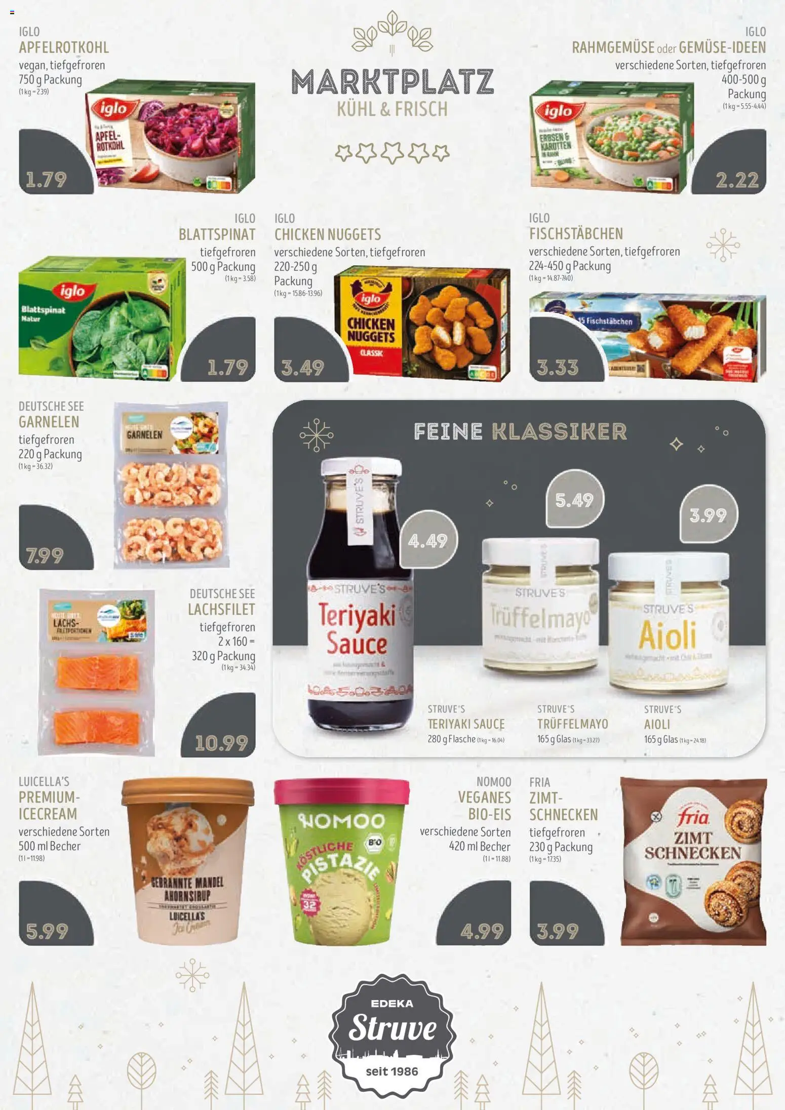 Edeka Struve Unsere Angebote für die Festzeit – gültig ab 08.12.2025 | Seite: 10 | Produkte: Iglo, Äpfel, Lachs, Erbsen