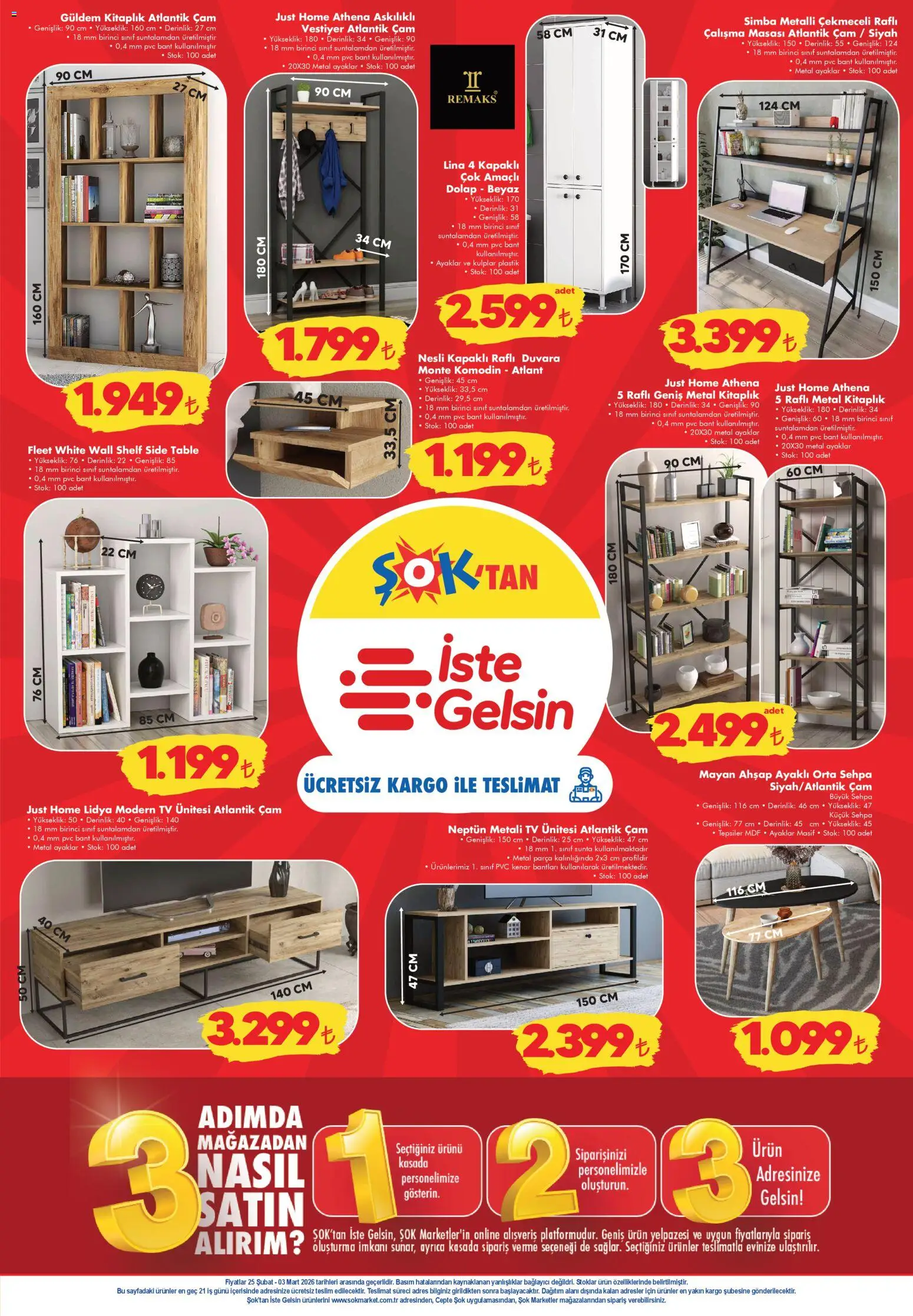 Şok Market Hafta sonu fırsatları - 28.02.2026 tarihinden itibaren geçerlidir | Sayfa: 2 | Ürünler: Komodin, TV, Bağlayıcı, Orta sehpa
