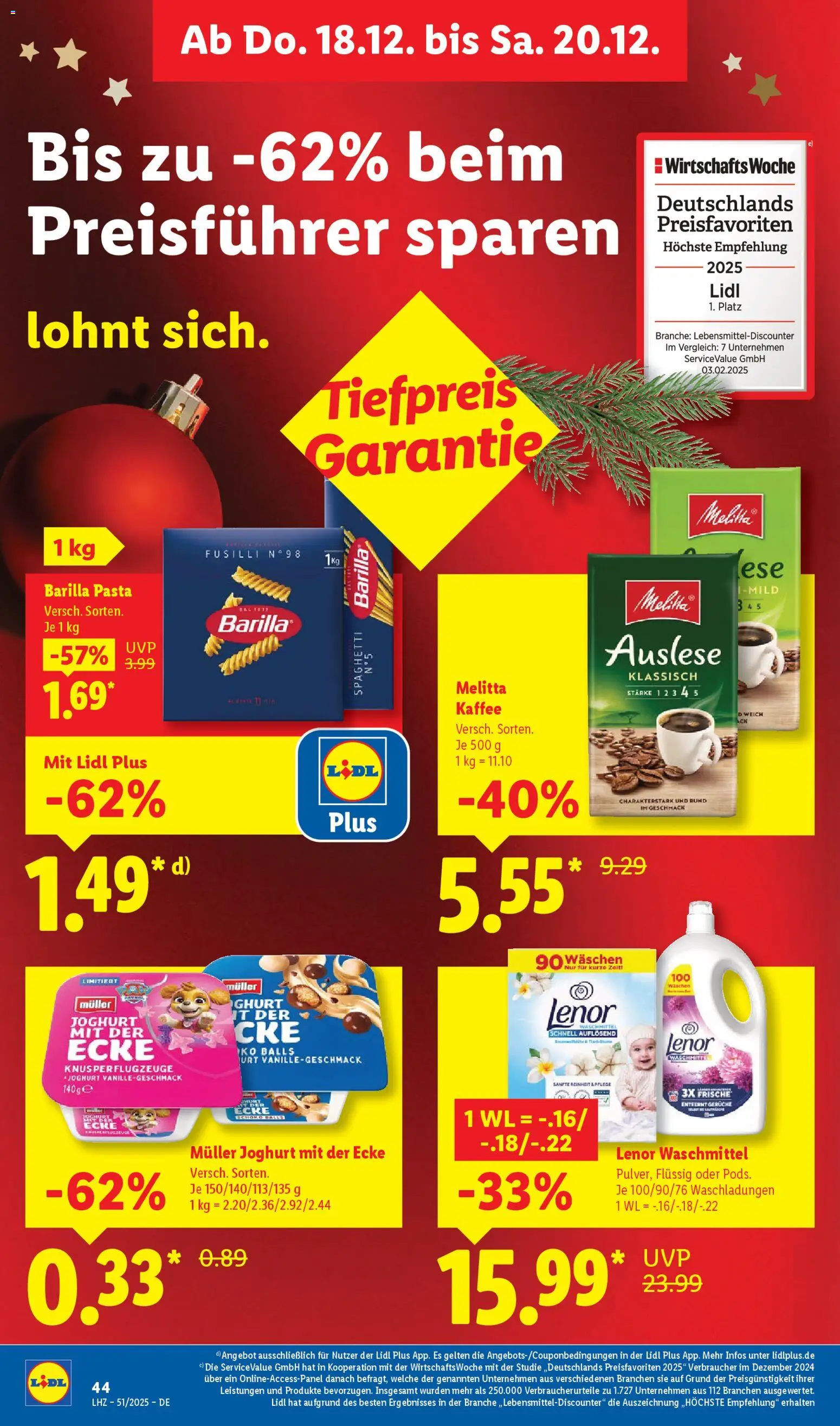 Lidl - Prospekt – gültig ab 15.12.2025 | Seite: 64 | Produkte: Lenor, Kaffee, Waschmittel, Pasta