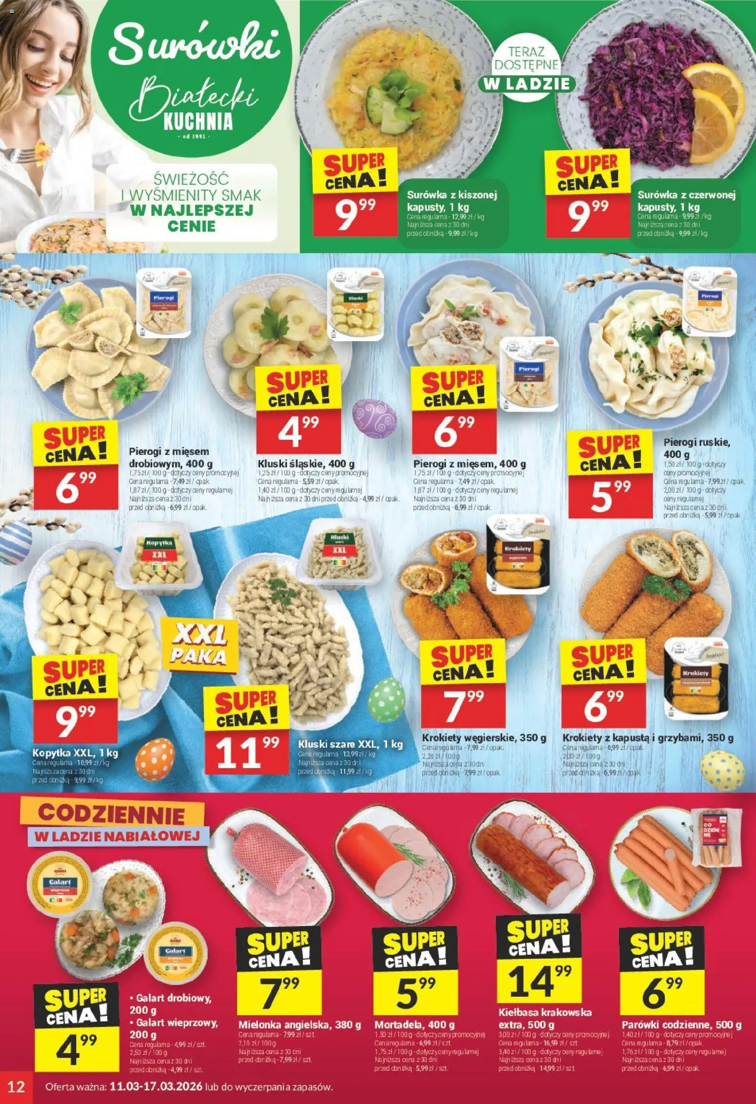Twój Market gazetka od 11.03.2026 | Strona: 12 | Produkty: Kiełbasa, Kapusta, Parówki, Kiełbasa krakowska