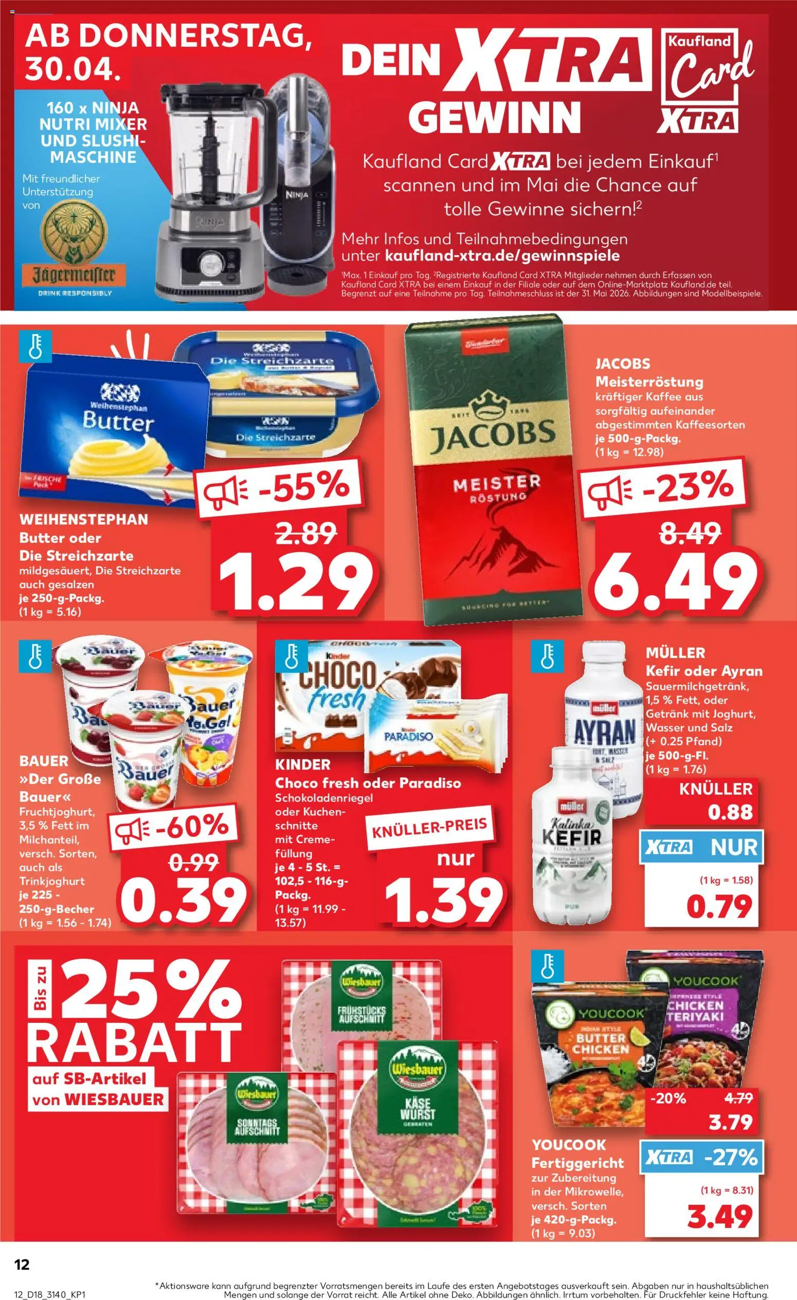 Kaufland Prospekt Leipzig	 – gültig ab 30.04.2026 | Seite: 12 | Produkte: Kaffee, Weihenstephan butter, Creme, Kuchen