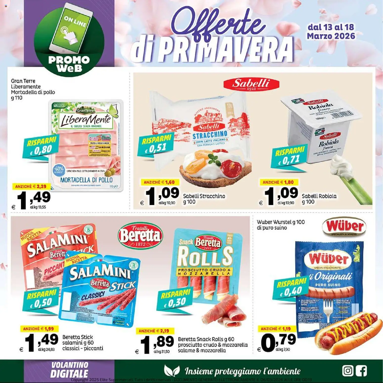 Volantino Elite Supermercati del 13.03.2026 | Pagina: 3 | Prodotti: Cd, Mozzarella, Robiola, Samsung