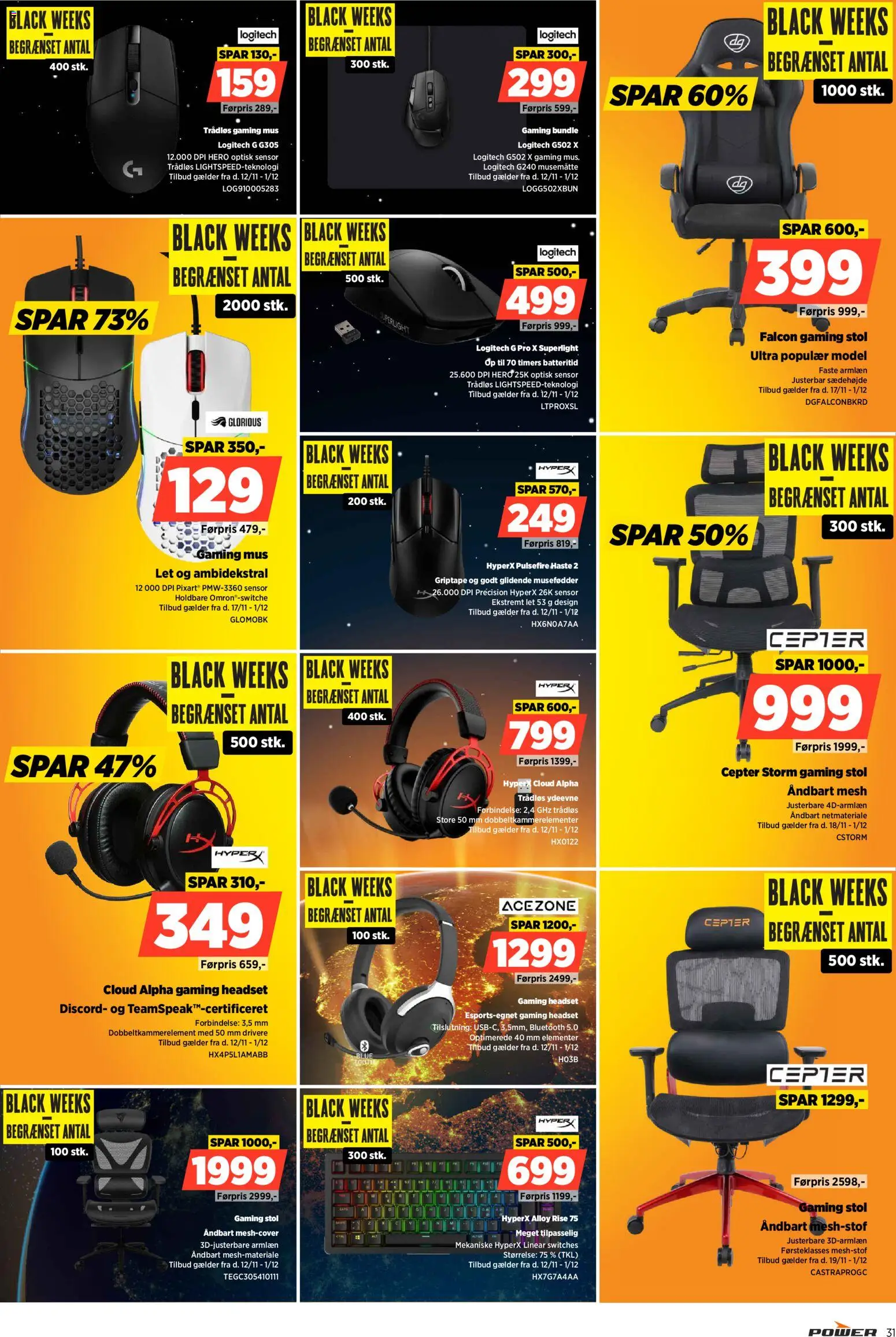 Power tilbudsavis – gyldig fra 12.11.2025 | Side: 31 | Produkter: Stol, Mus, Gaming mus