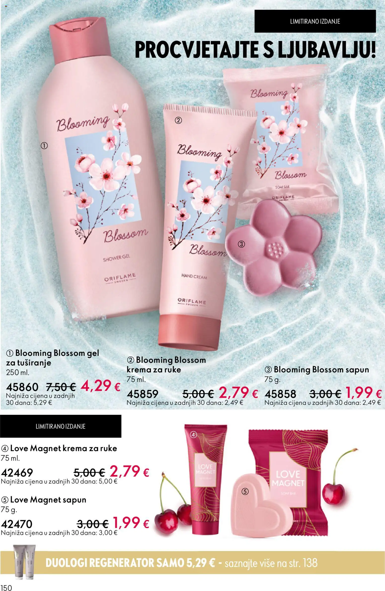 Oriflame katalog | vrijedi od 19.11.2025 | Stranica: 150 | Proizvodi: Regenerator, Krema za ruke, Gel za tuširanje, Krema