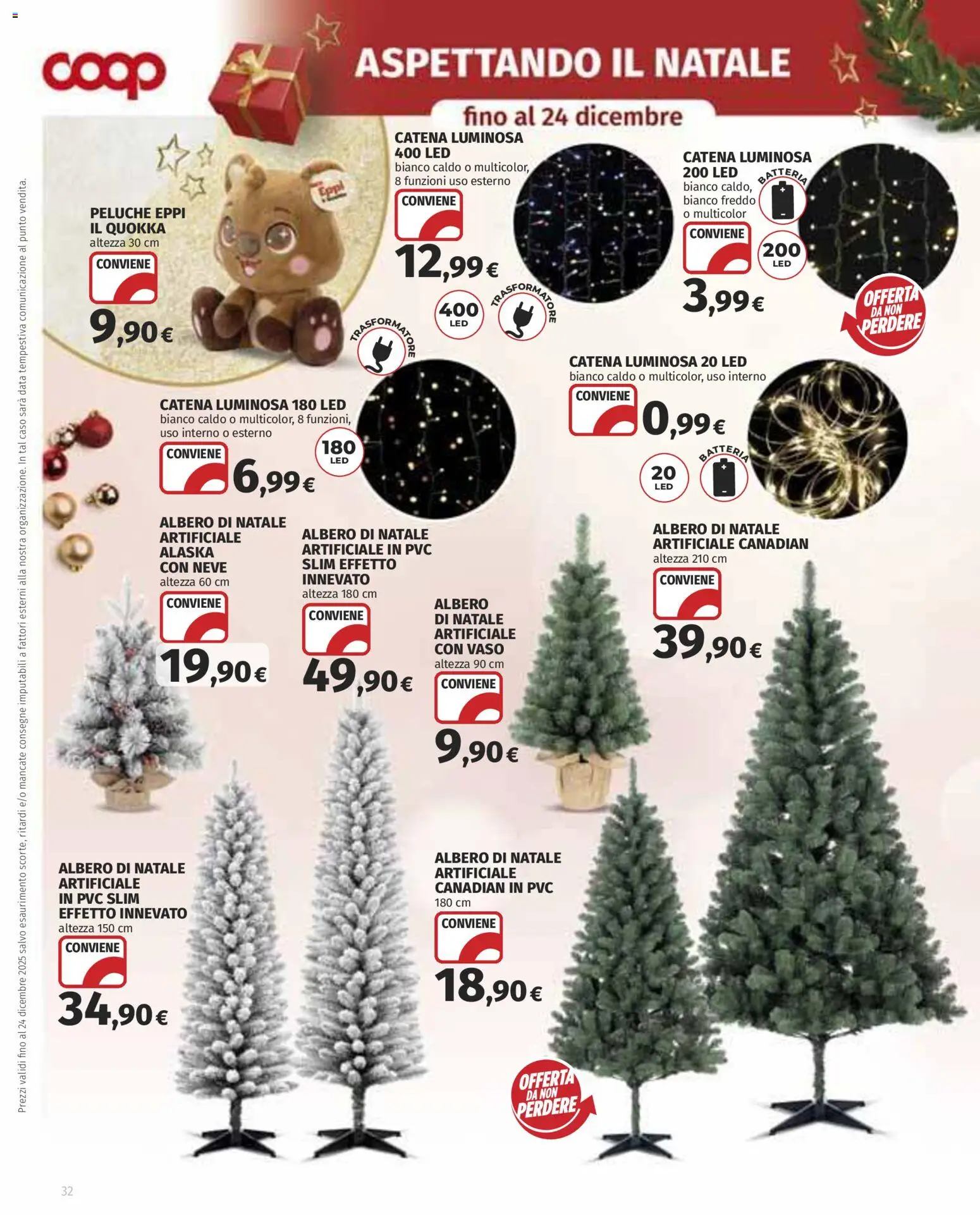 Volantino COOP del 30.10.2025 | Pagina: 32 | Prodotti: Albero di natale, Data, Batteria, Vaso