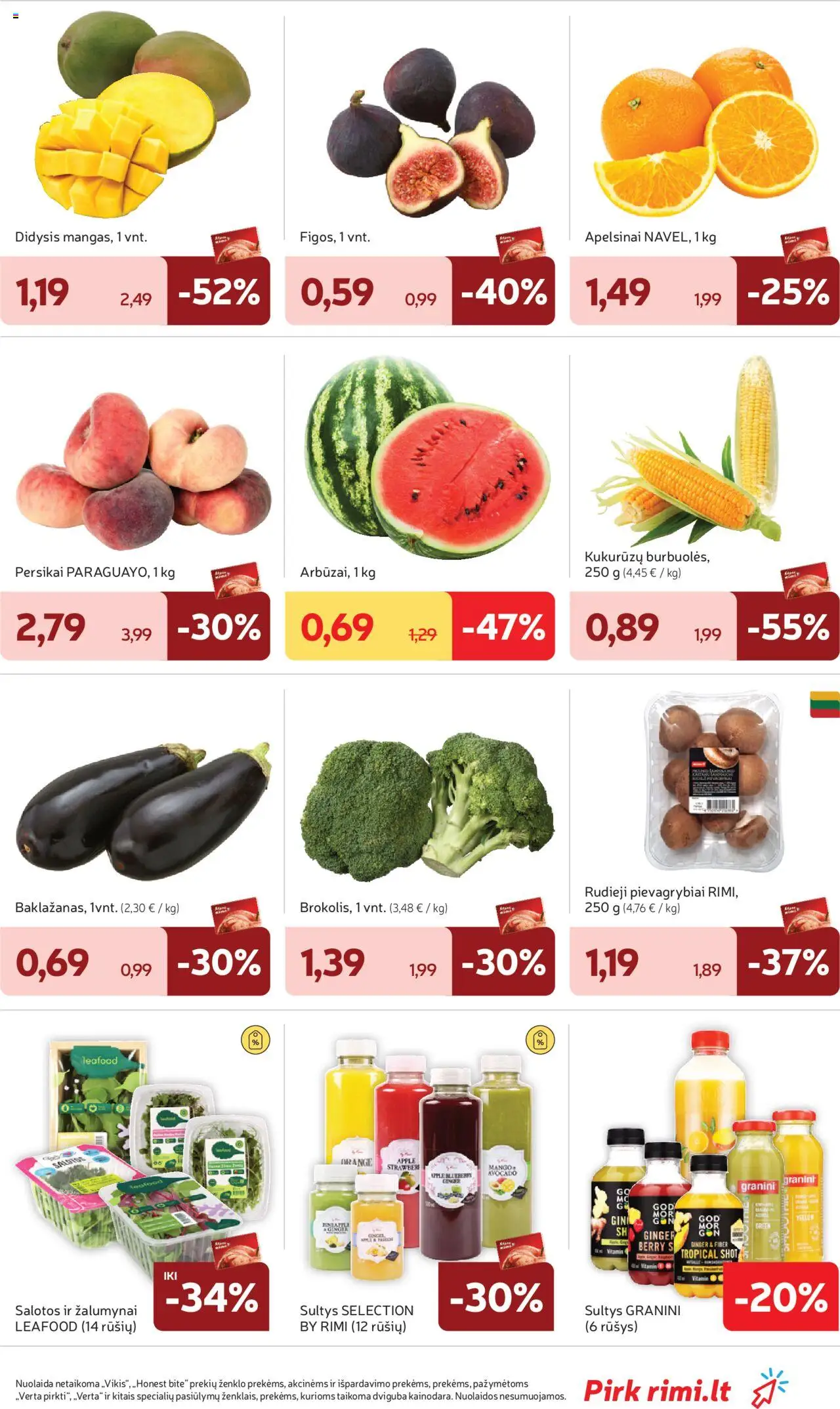 Rimi leidinys│galioja nuo 19.08.2025 | Puslapis: 9 | Prekių: Salotos, Pievagrybiai, Sultys, Apelsinai