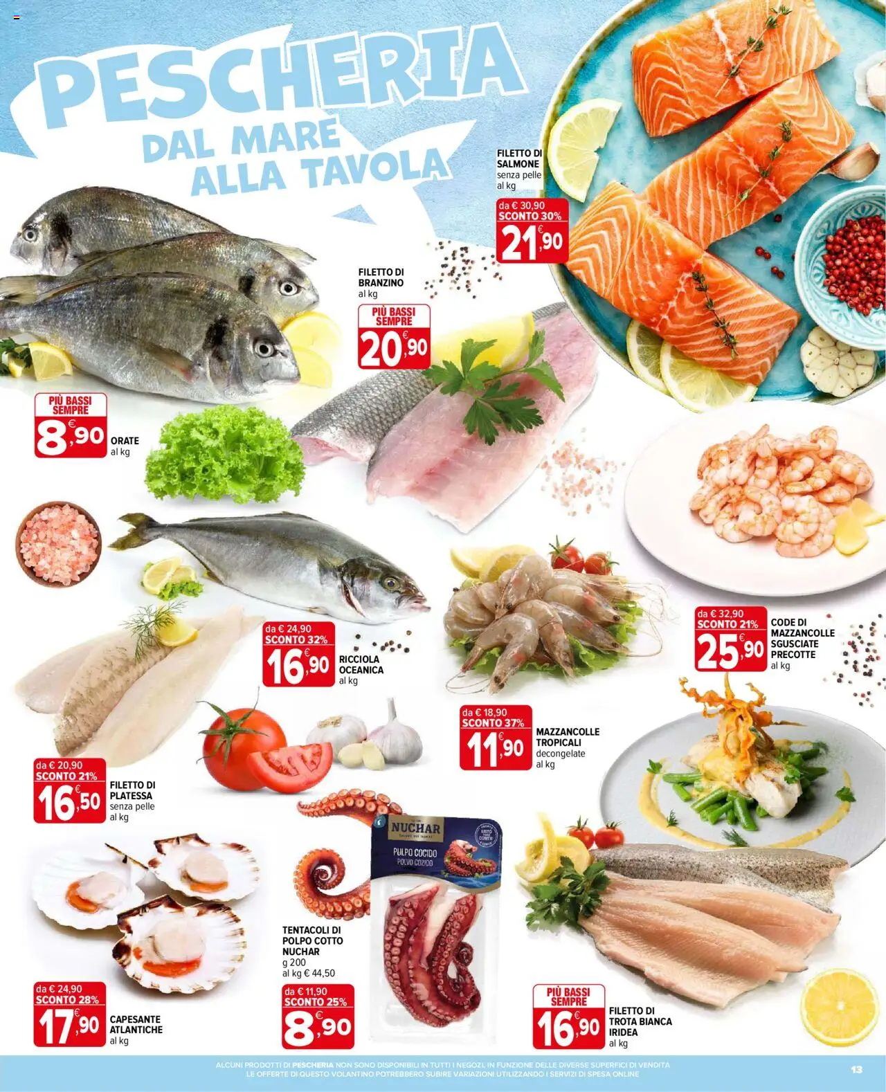 Volantino Iperal del 20.08.2025 | Pagina: 13 | Prodotti: Salmone, Polpo, Trota, Branzino
