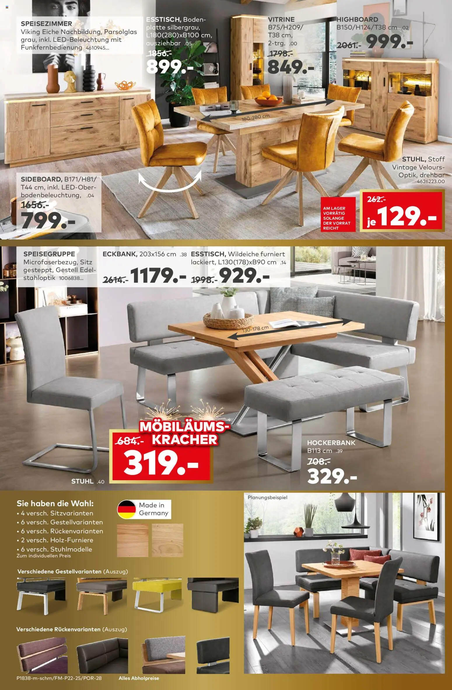 Porta! Jetzt Möbeltrends entdecken und 25% Möbiläumsrabatt auf ALLE Möbel sichern - Aachen – gültig ab 10.11.2025 | Seite: 12 | Produkte: HIghboard, Vitrine, Stuhl