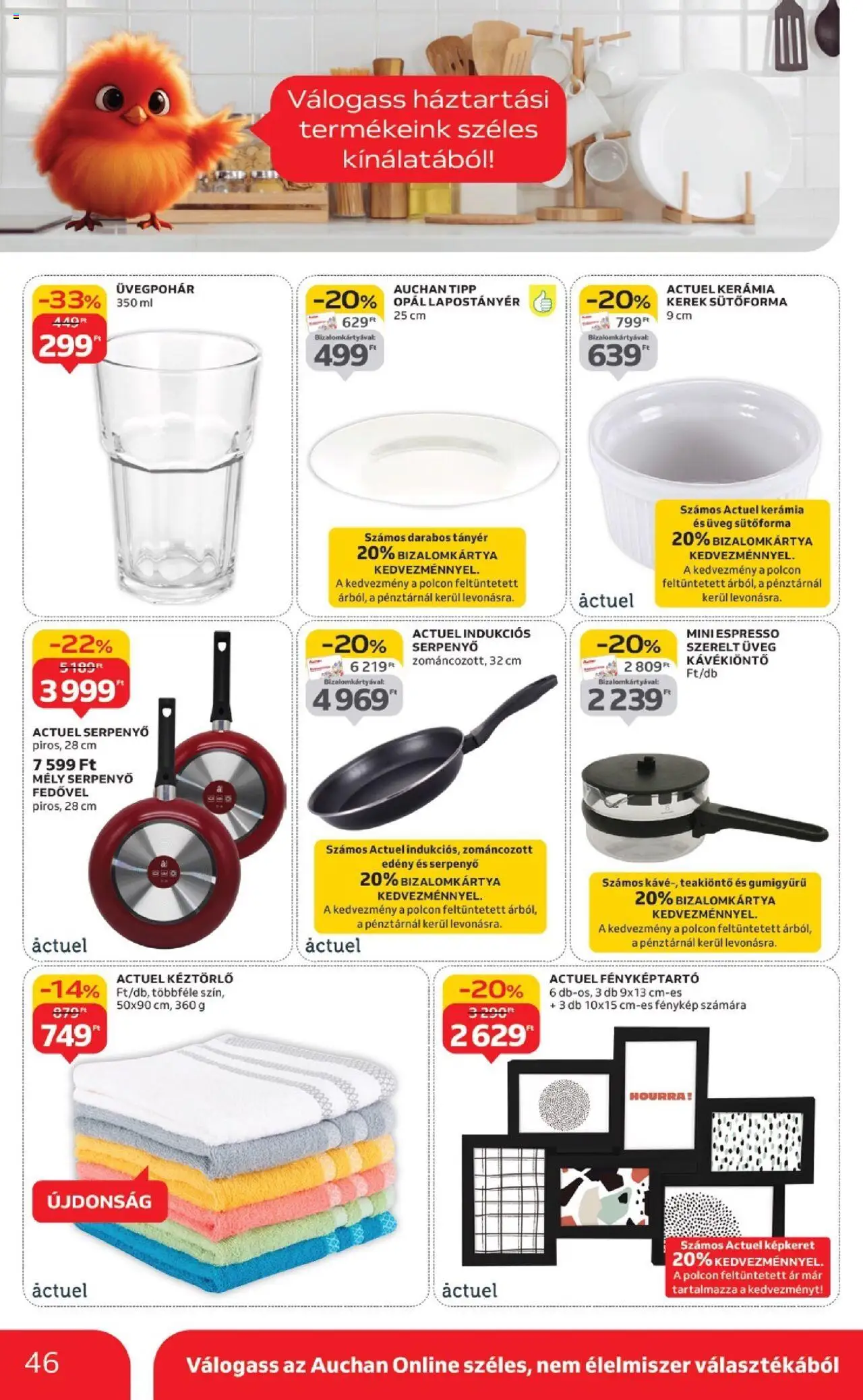 Auchan akciós ujság - amely érvényes a következő dátumtól: 04.09.2025 | Oldal: 46 | Termékek: Edény, Serpenyő, Tányér, Képkeret