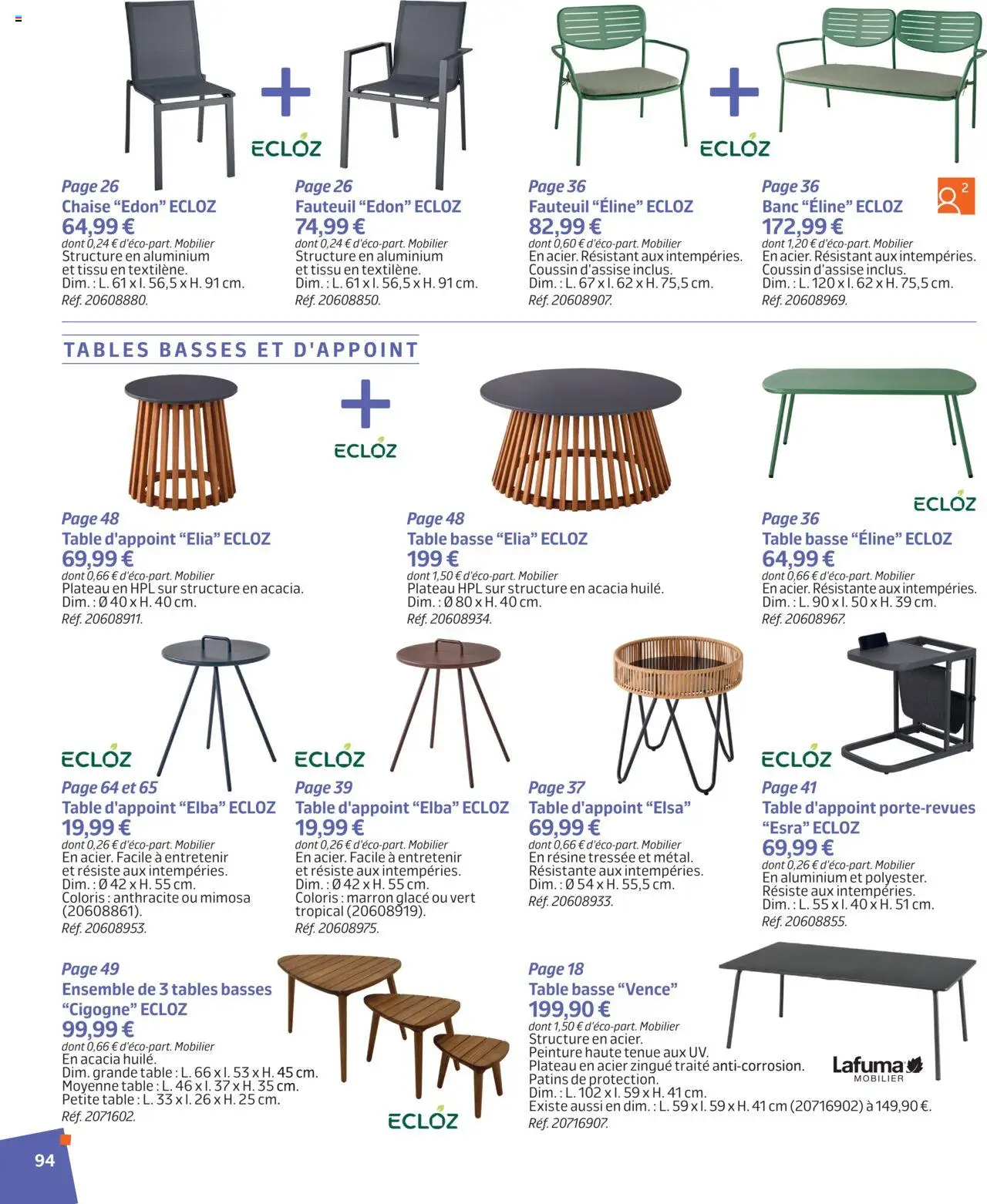  | Page: 93 | Produits: Fauteuil, Table basse, Table, Chaise