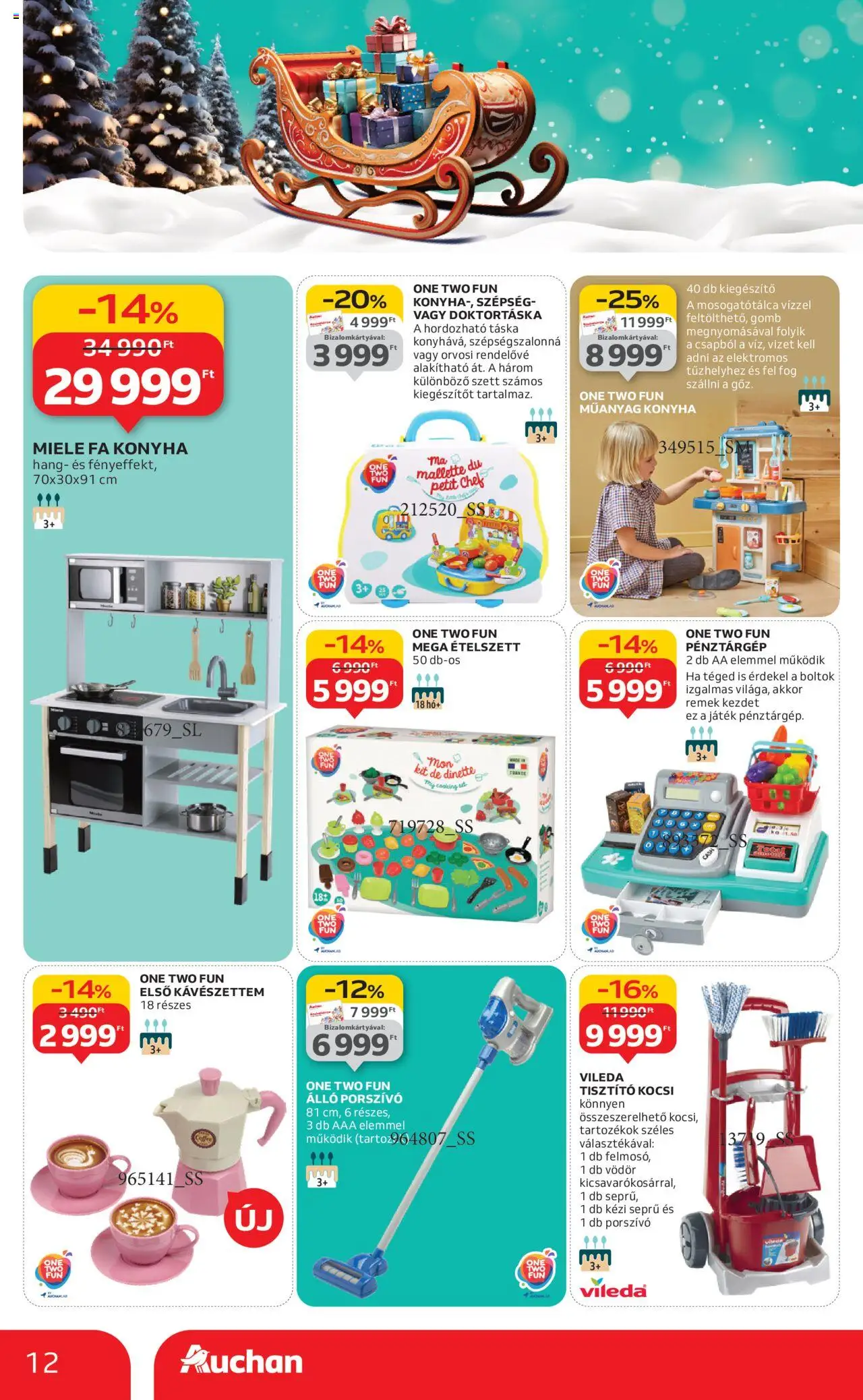 Auchan akciós ujság - amely érvényes a következő dátumtól: 24.10.2025 | Oldal: 12 | Termékek: Mosogatótálca, Játék, Porszívó, Vileda