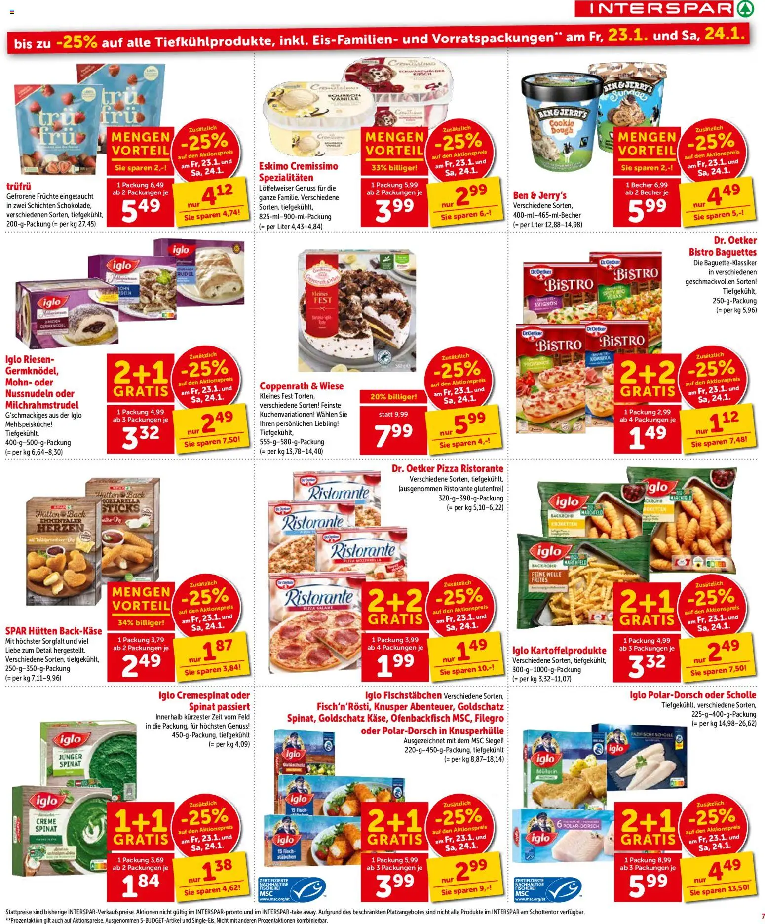 Interspar Flugblatt - Steiermark gültig ab 22.01.2026 | Seite: 7 | Produkte: Creme, Pizza, Fisch, Bourbon
