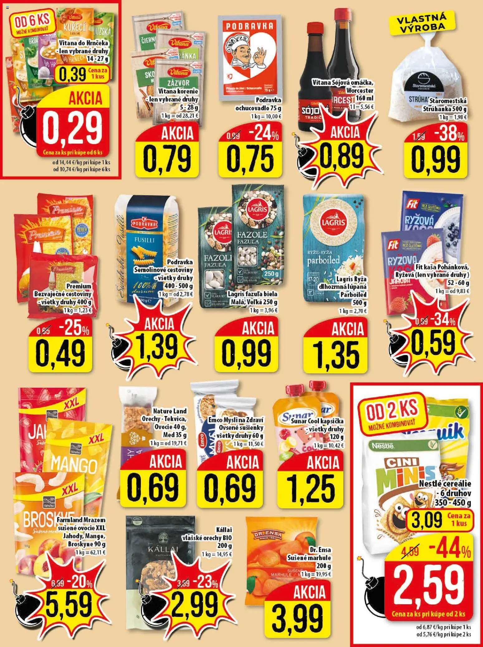 Nové Klas akcie – leták je platný od 23.03.2026 | Strana: 16 | Produkty: Fazuľa, Cereálie, Orechy, Sušené marhule