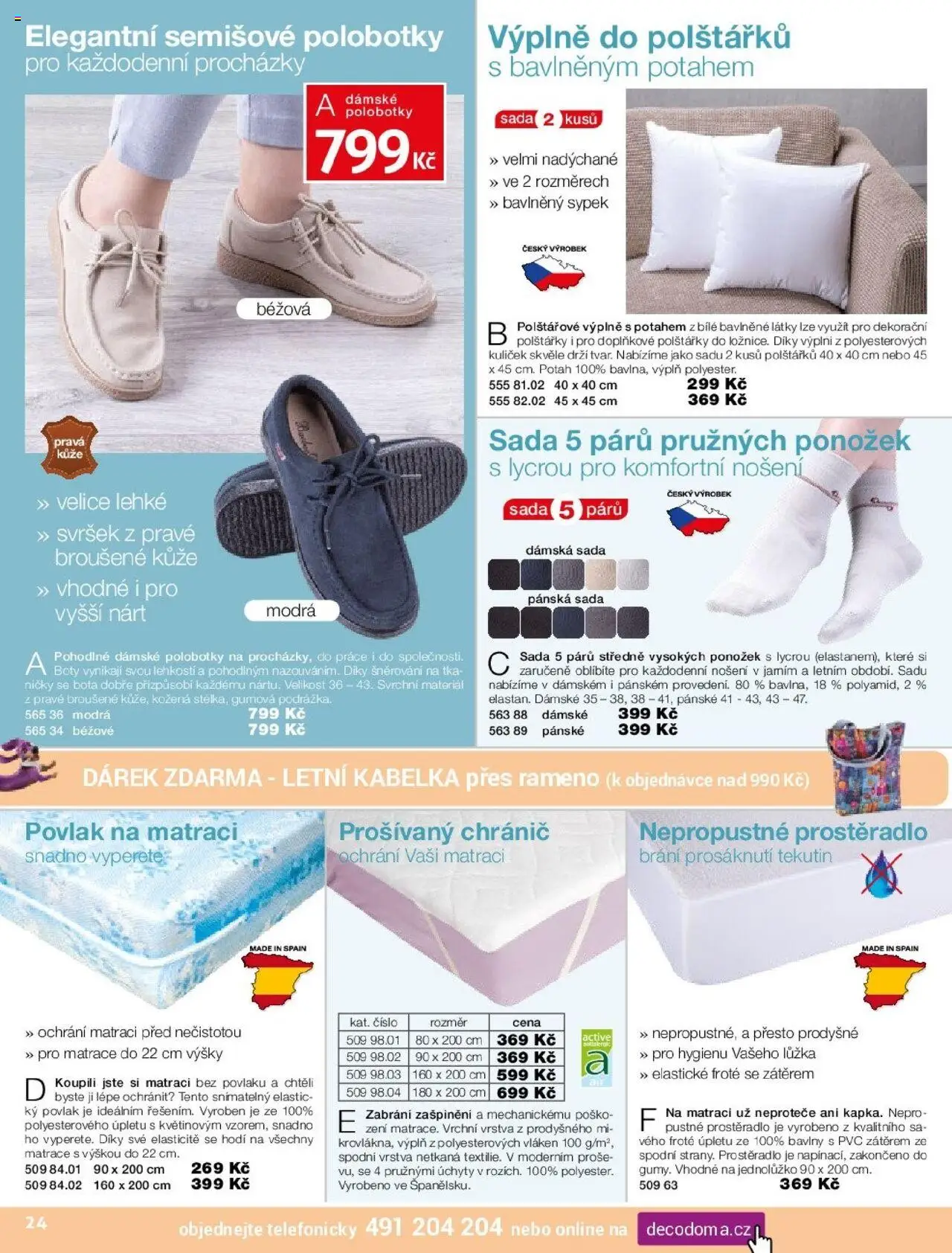 Decodoma katalog Léto 2025 od 17.04.2025 | Strana: 24 | Produkty: Polobotky, Kabelka, Boty, Matrace