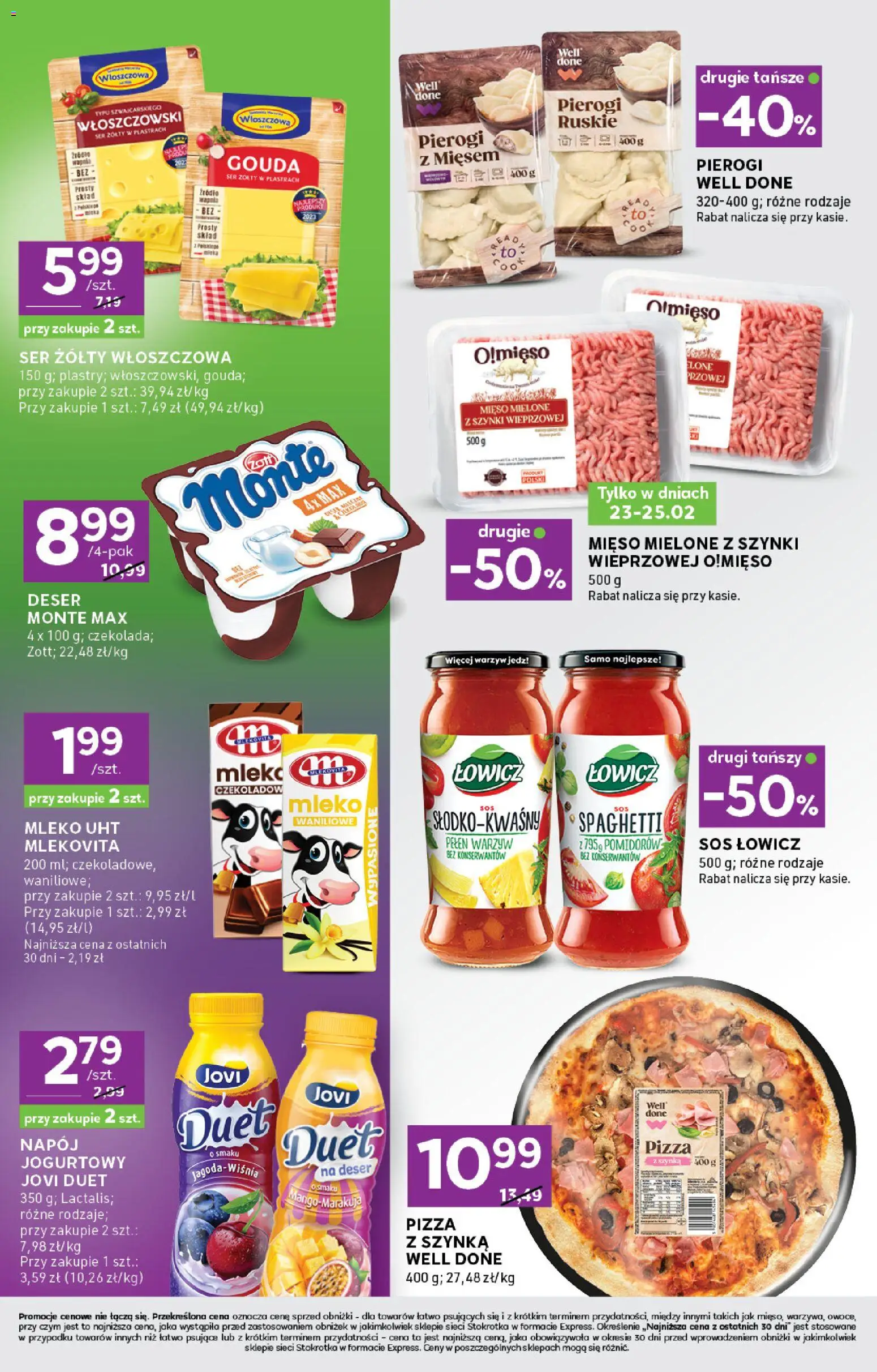 Stokrotka Gazetka - Express od 19.02.2026 | Strona: 4 | Produkty: Mięso, Szynka, Ser, Sos