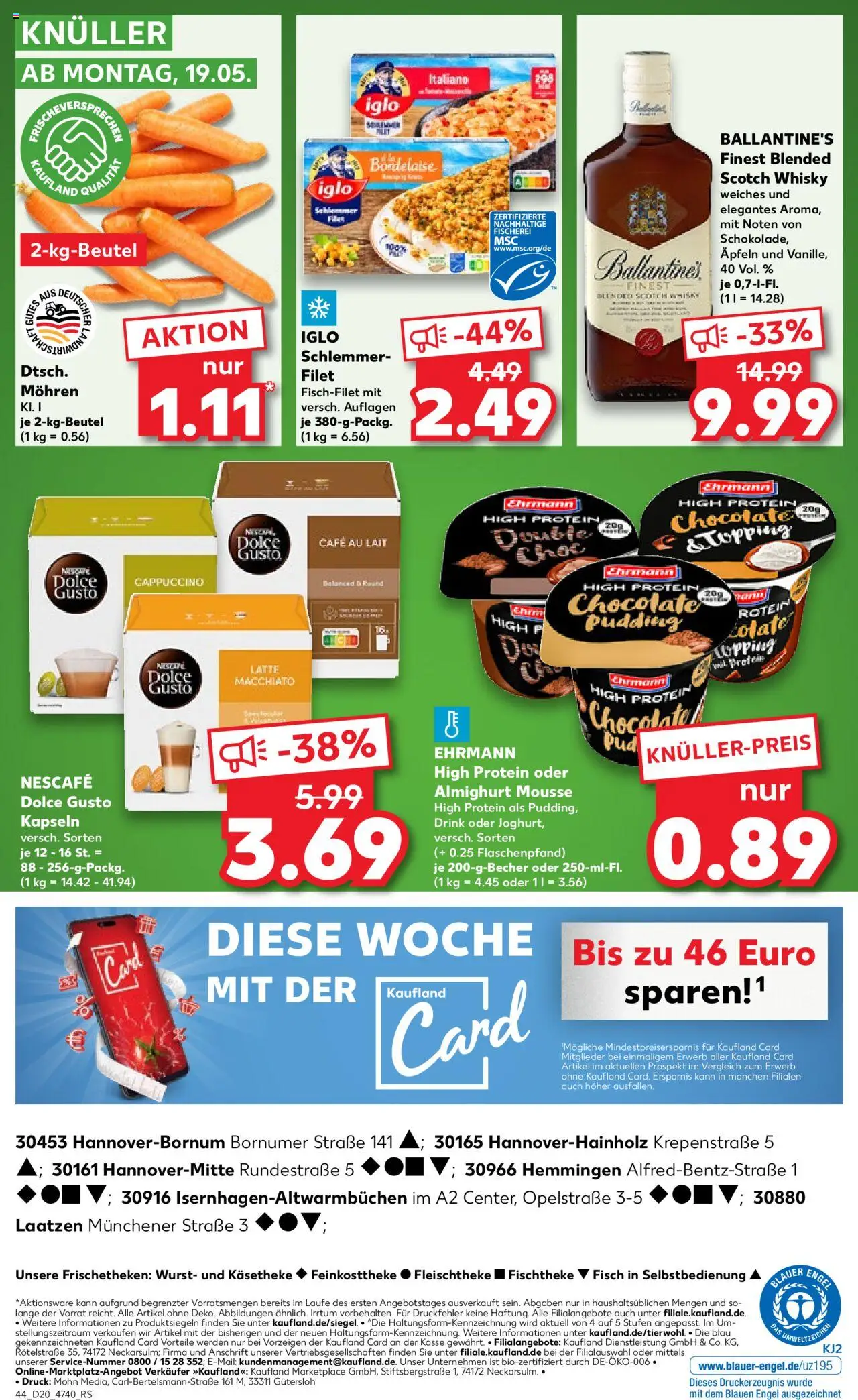 Kaufland - Hannover, Bornumer Straße 141 - gültig ab dem 15.05.2025 | Seite: 44 | Produkte: Iglo, Pudding, Fisch, Wurst