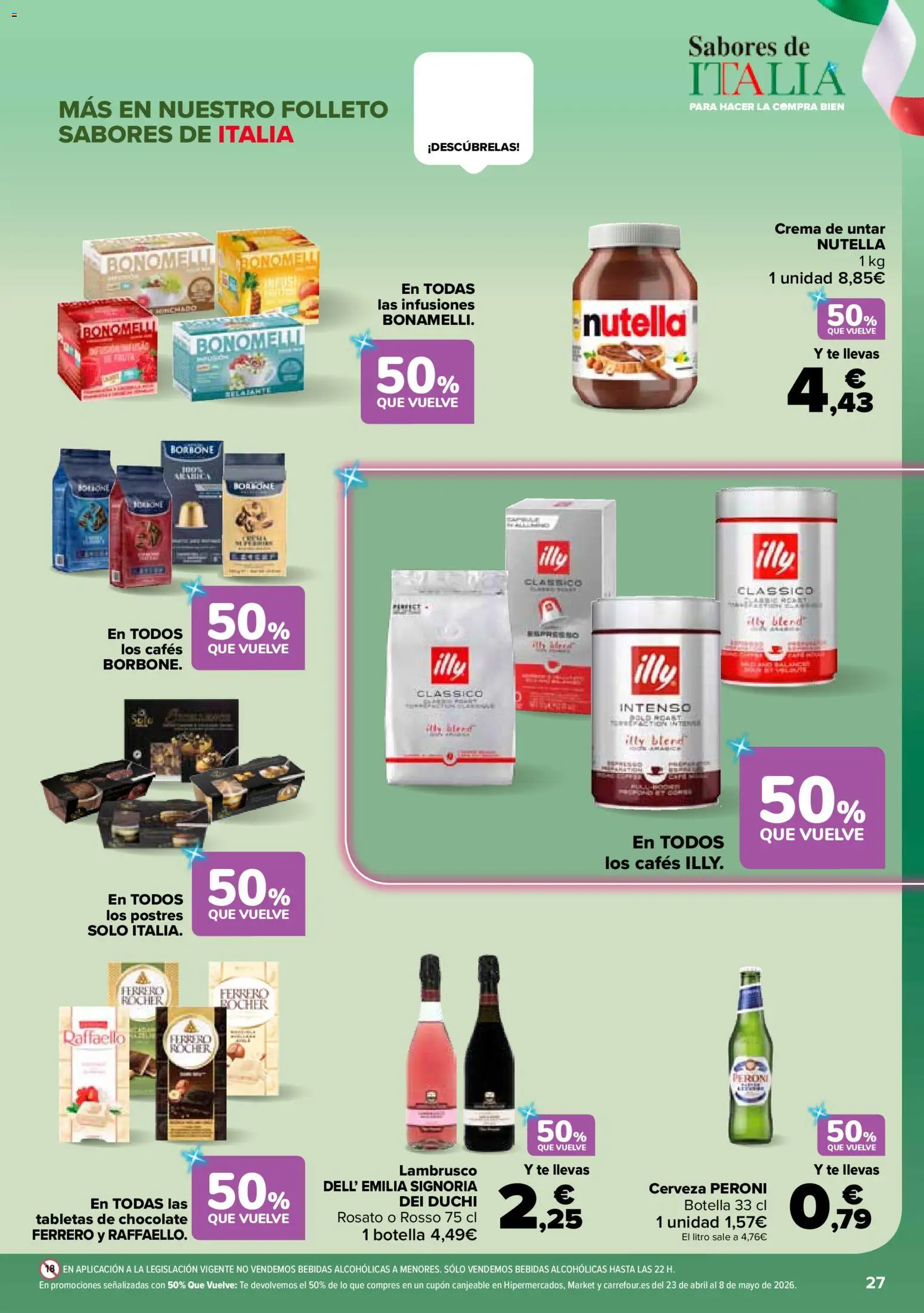 Carrefour folleto │ válido desde el 07.04.2026 | Página: 27 | Productos: Chocolate, Cerveza, Crema, Té