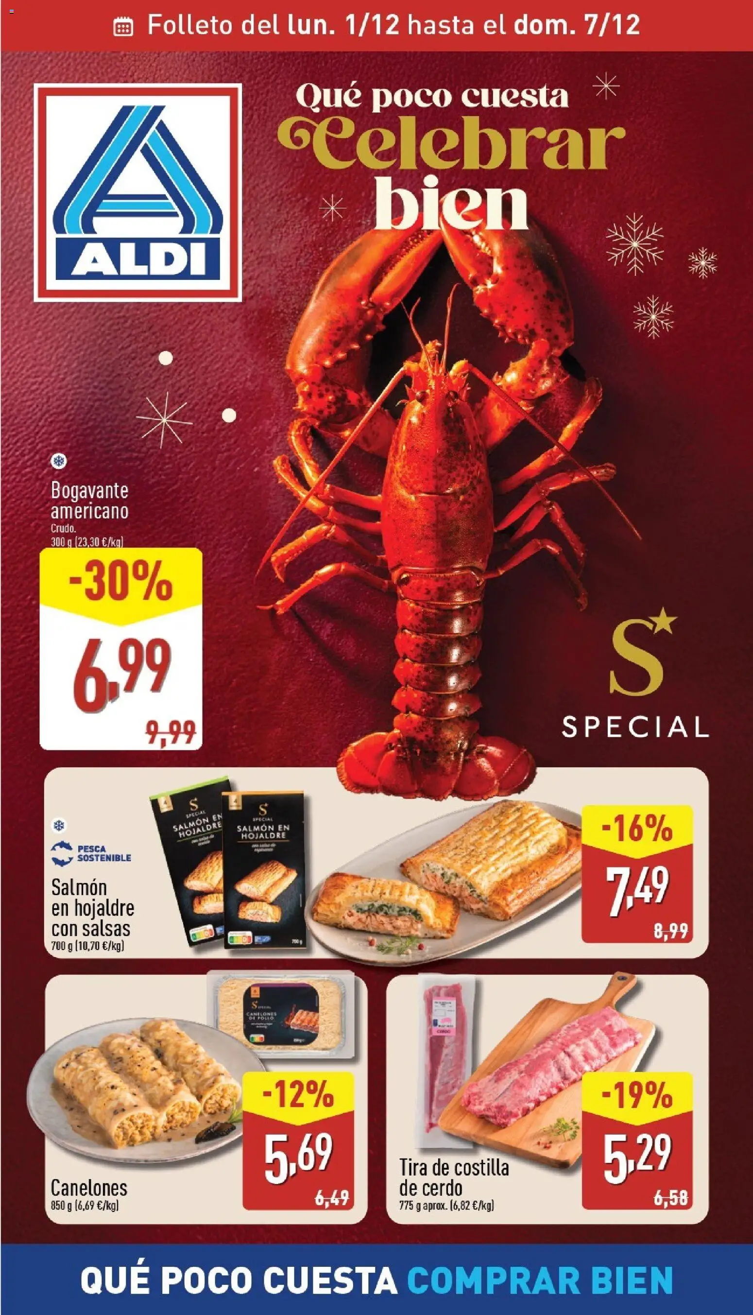 Aldi folleto Baleares │ válido desde el 01.12.2025 | Página: 1 | Productos: Cerdo, Costilla de cerdo, Canelones