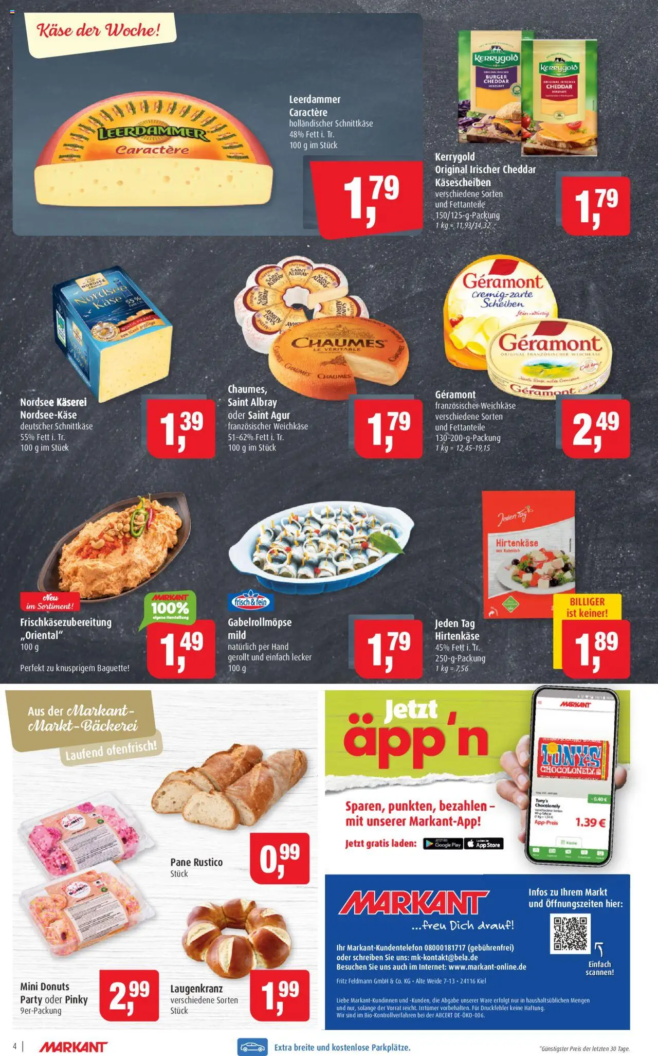 Markant Prospekt 	 - gültig ab dem 21.07.2025 | Seite: 4 | Produkte: Geramont, Baguette, Leerdammer, Donuts