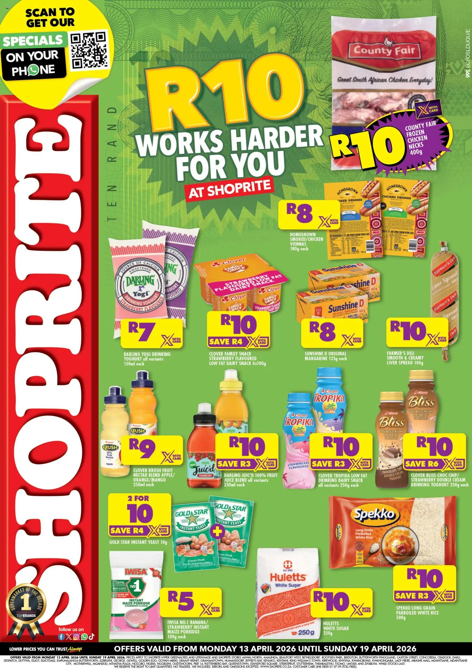 New Shoprite catalogue – valid from 13.04.2026 | Page: 1 | Products: Drone, Vitamins, Chicken, Pork