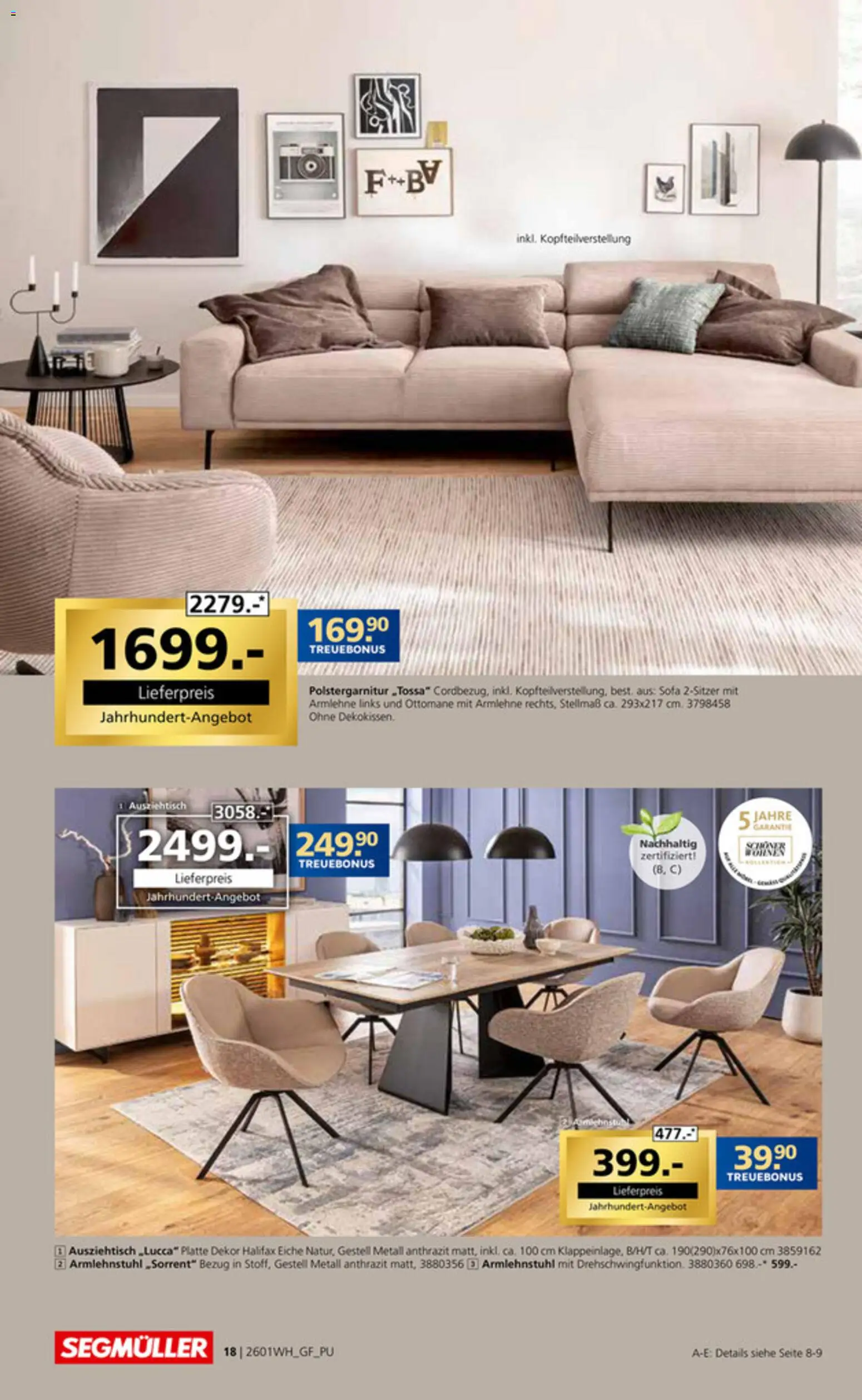 Segmüller Wohndesign – gültig ab 24.12.2025 | Seite: 18 | Produkte: Sofa