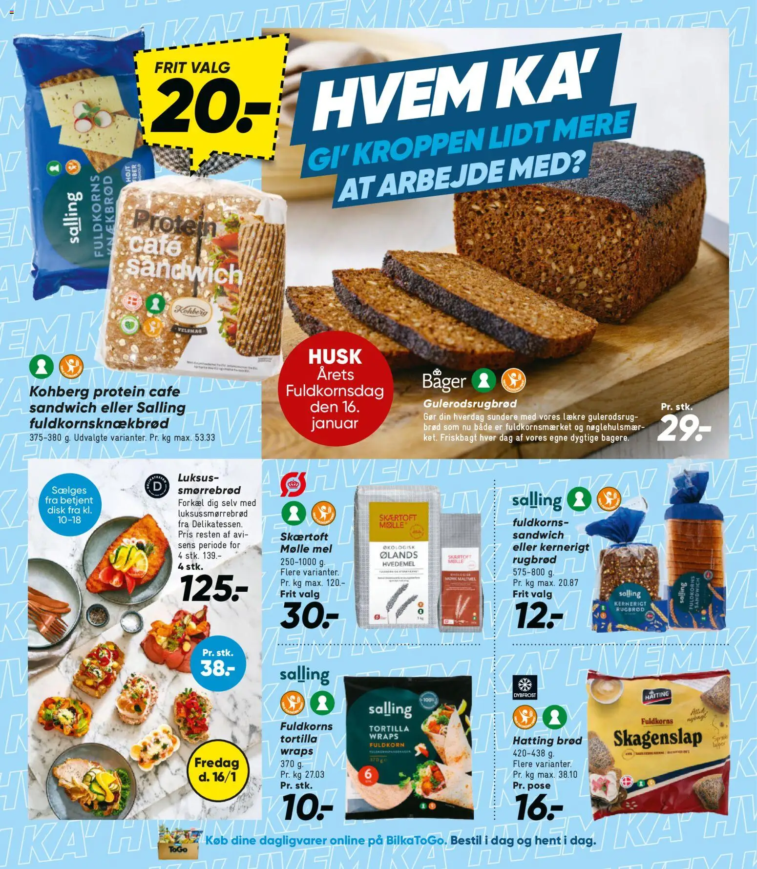 Bilka tilbudsavis – gyldig fra 16.01.2026 | Side: 21 | Produkter: Brød, Hvedemel, Mel, Rugbrød