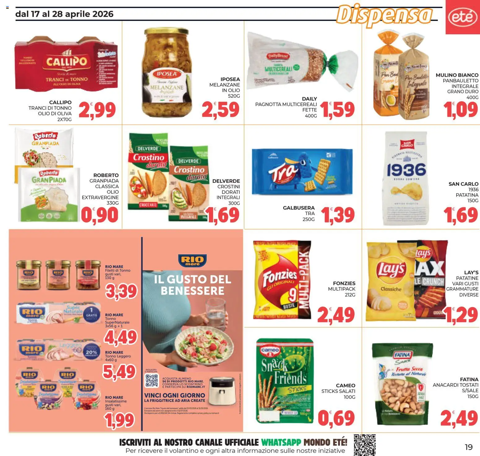 Volantino Eté del 17.04.2026 | Pagina: 19 | Prodotti: Friggitrice ad aria, Olio, Tonno, Olio di Oliva