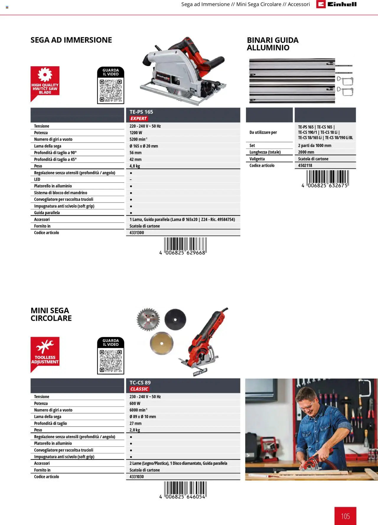 Volantino Einhell del 06.02.2025 | Pagina: 105 | Prodotti: Video, Sega, Valigetta, Scatola