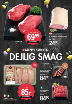 Meny - Tilbudsavis uge 13 gyldig fra 20.03.2026 | Side: 21 | Produkter: Ribs, Entrecote, Flæskesteg