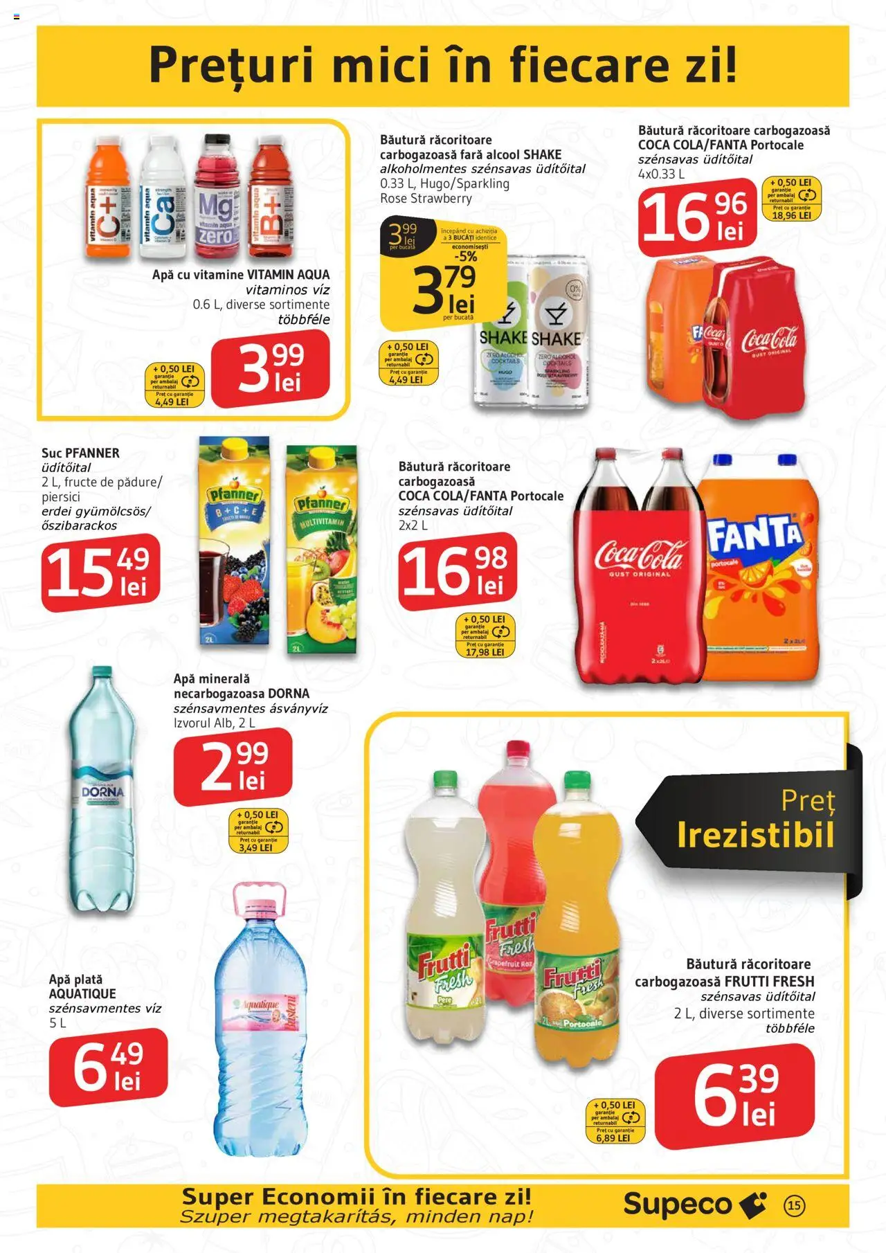 Catalog Supeco Bilingv – valabil de la 07.08.2025 | Pagină: 15 | Produse: Mici, Amerikan servis, Apă, Shake