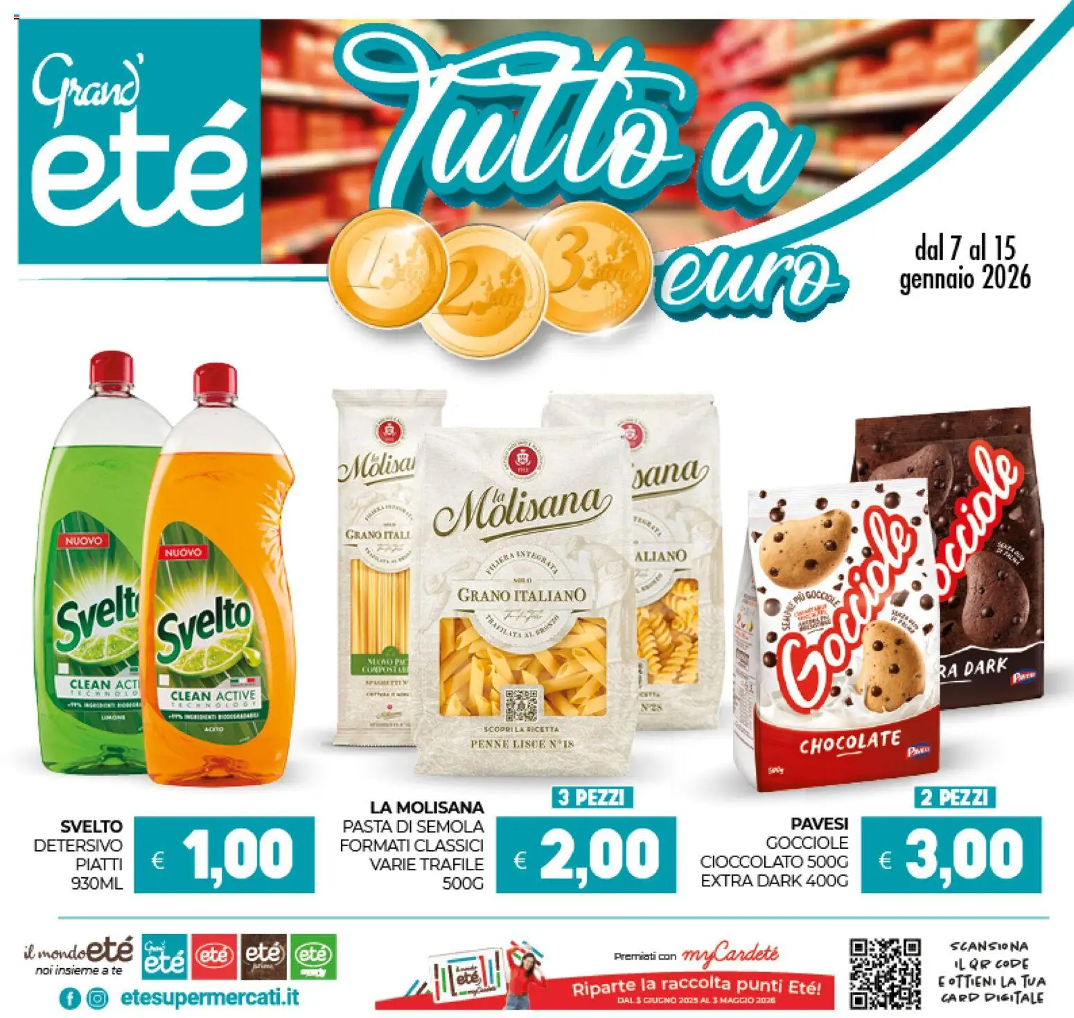 Volantino Eté del 07.01.2026 | Pagina: 1 | Prodotti: Cioccolato, Tè, Pasta, Penne
