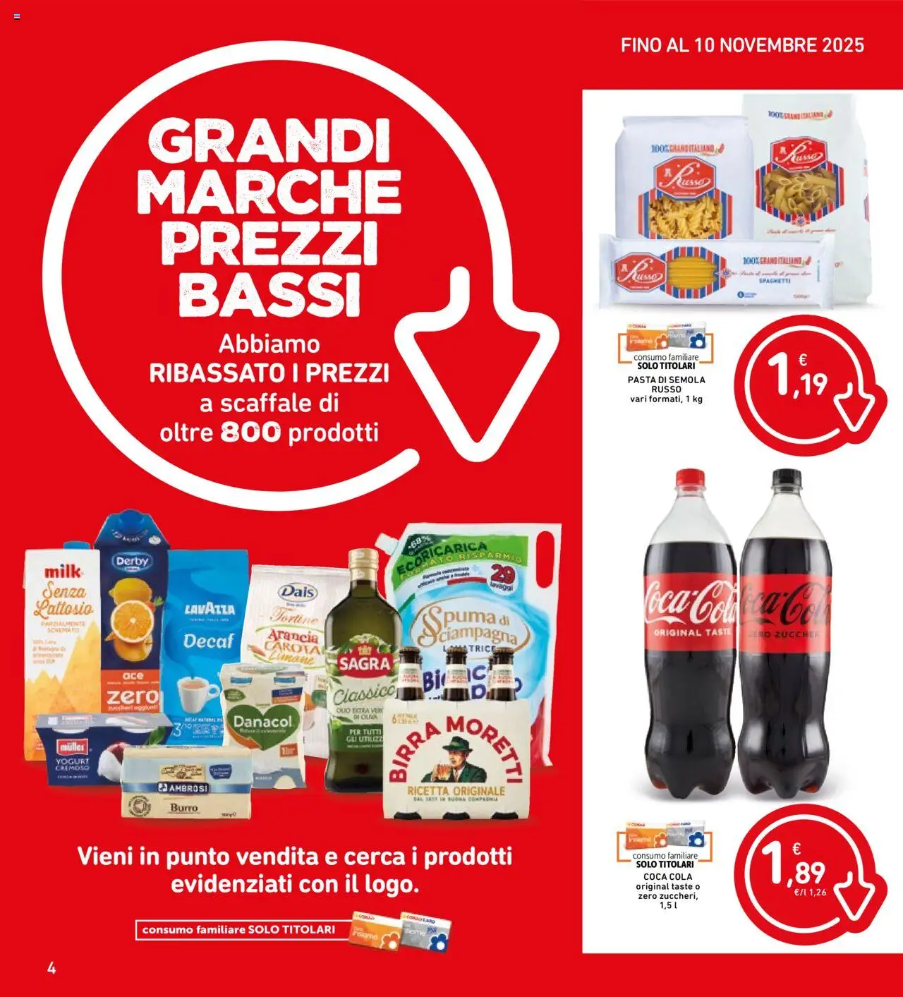 Volantino Spazio Conad del 10.10.2025 | Pagina: 4 | Prodotti: Yogurt, Limone, Lavazza, Coca Cola