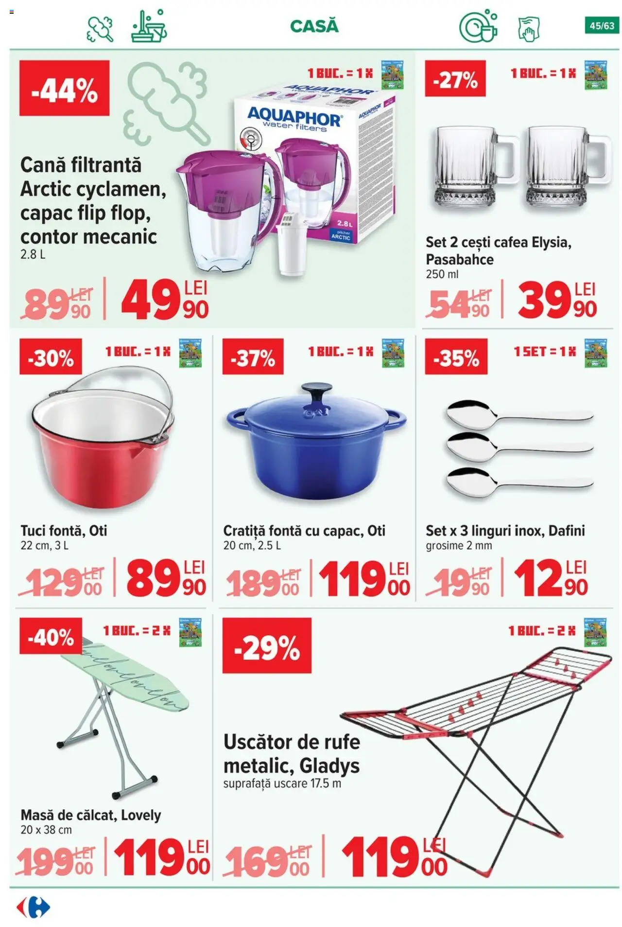 Noul catalog Carrefour – valabil de la 01.10.2025 | Pagină: 45 | Produse: Absorbante, Scutece, Tampoane