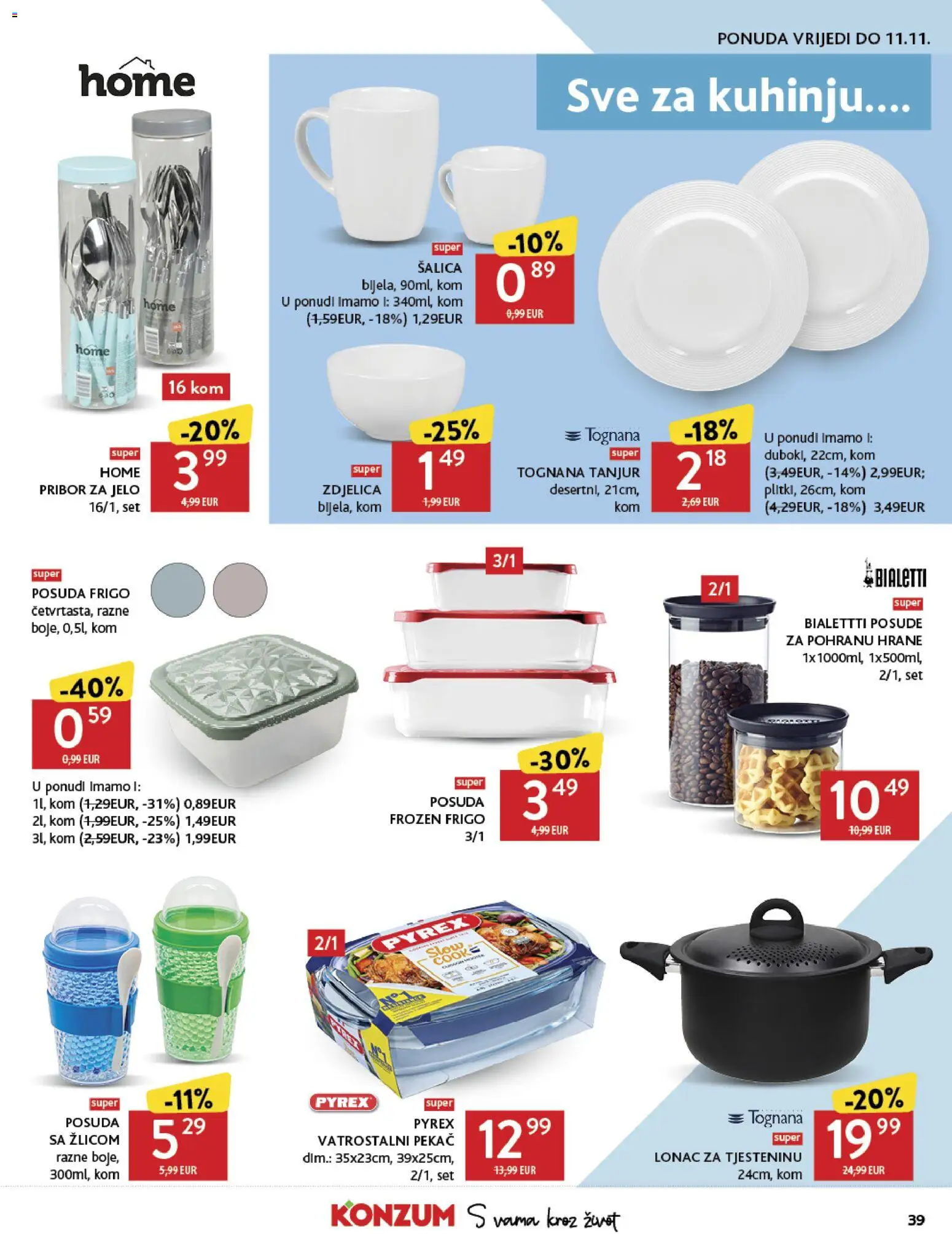 Konzum katalog | vrijedi od 29.10.2025 | Stranica: 39 | Proizvodi: Tognana, Pasta, Lonac, Pribor za jelo