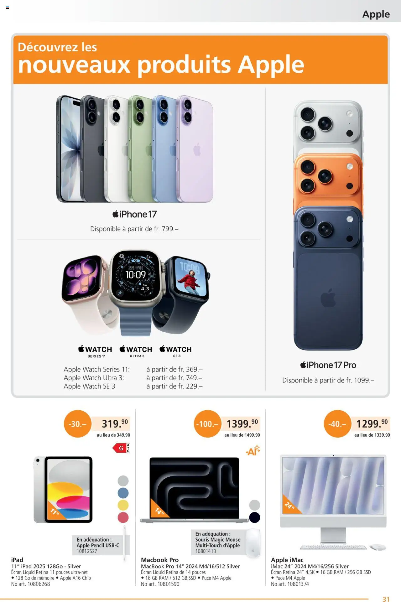 Fust Aktionen FR – gültig ab 20.10.2025 | Seite: 31 | Produkte: Imac, Apple, Ipad, Apple Watch
