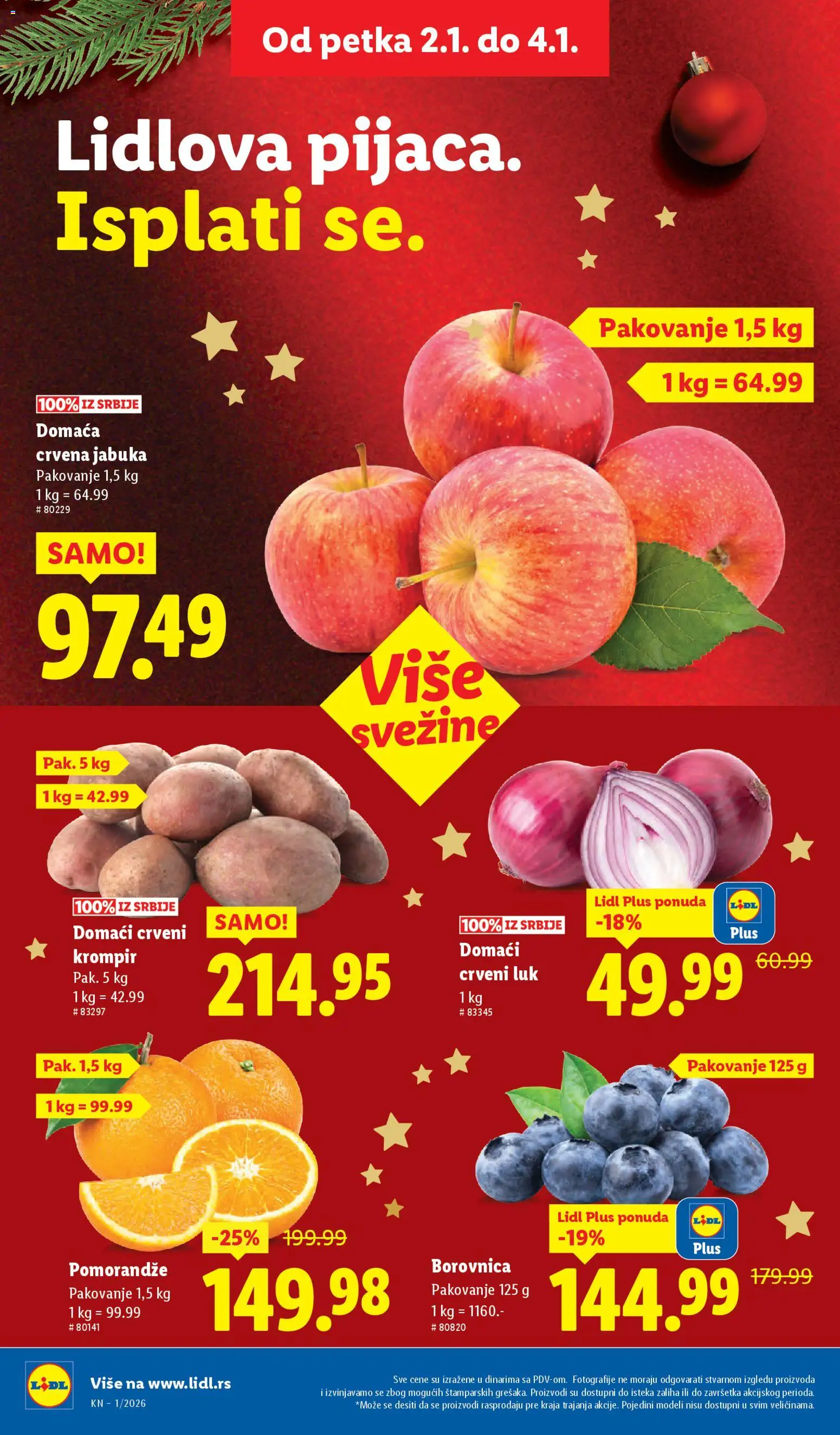 Lidl katalog - važi od 02.01.2026 | Strana: 14 | Proizvode: Crveni krompir, Krompir, Borovnica, Pakovanje