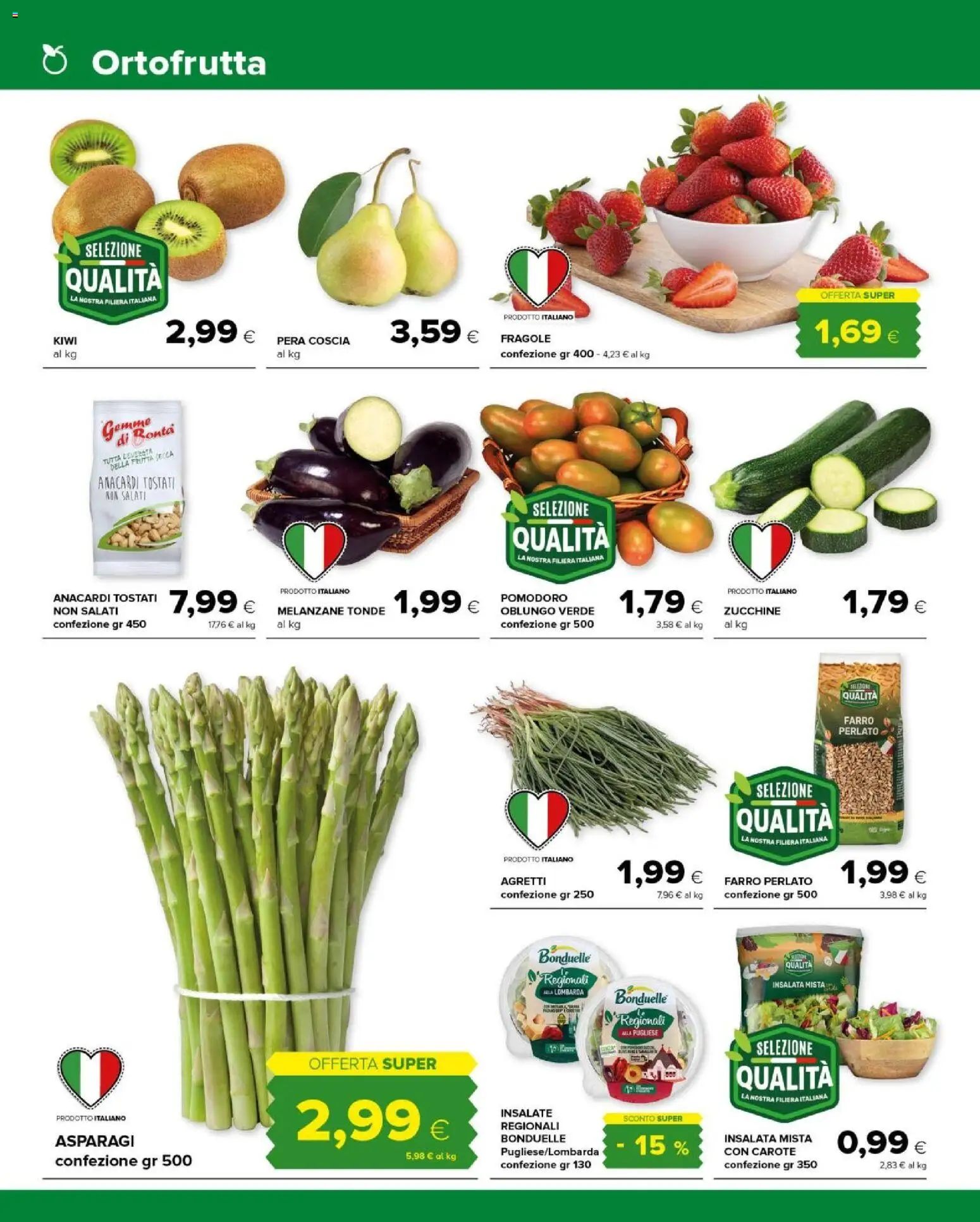 Volantino Tigre del 22.04.2026 | Pagina: 2 | Prodotti: Fragole, Kiwi, Anacardi, Zucchine