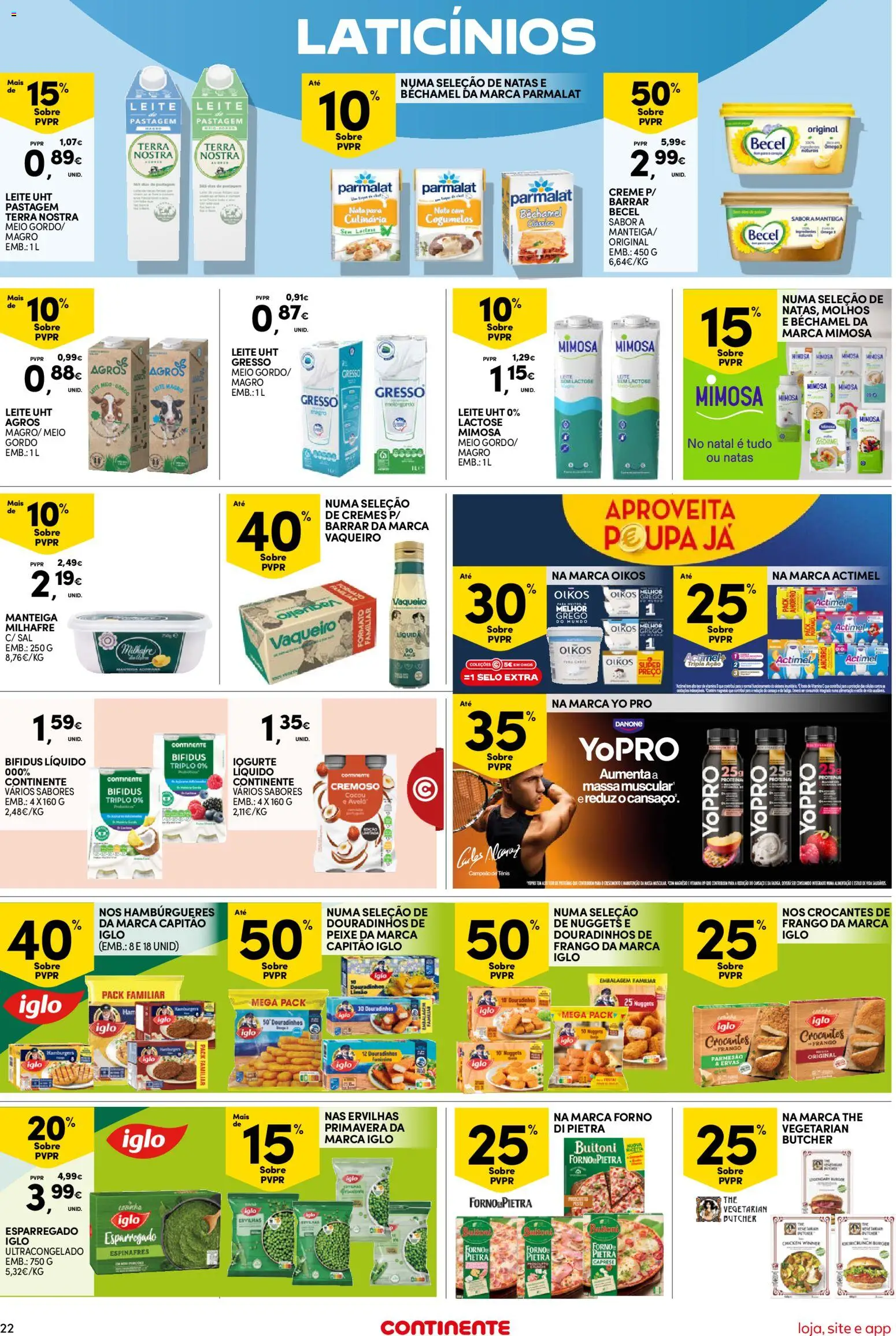 Continente Semanal Continente Bom Dia │ válido de 16.12.2025 | Página: 22 | Produtos: Capitão iglo, Manteiga, Peixe, Massa