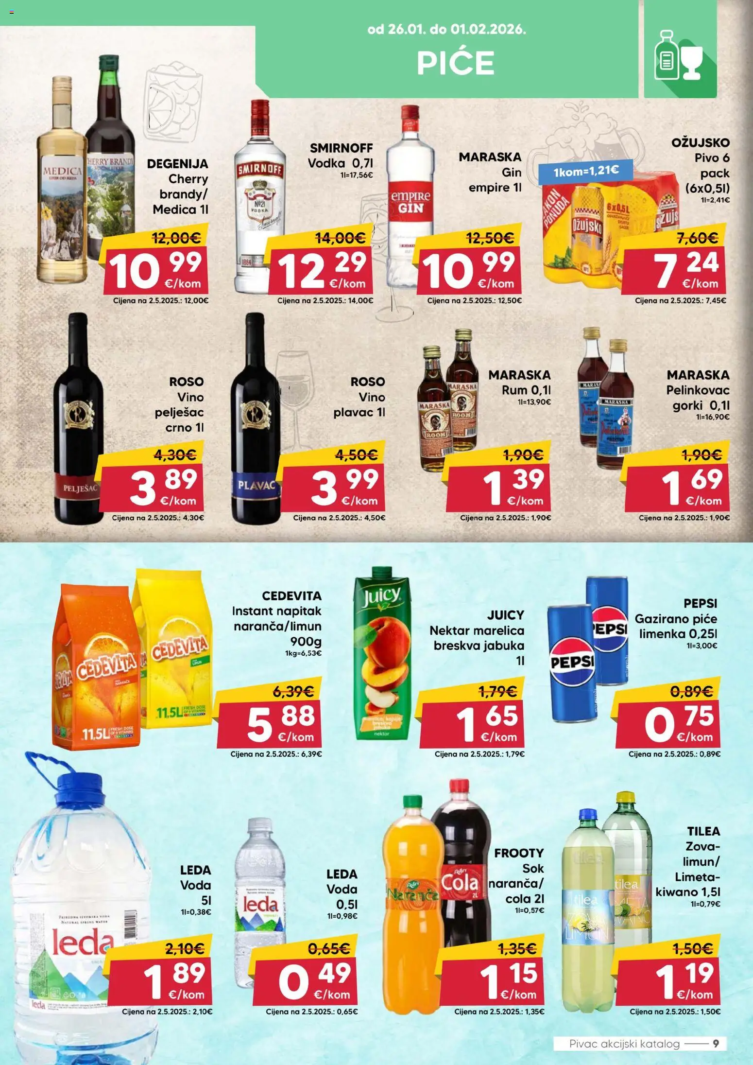 Pivac katalog | vrijedi od 26.01.2026 | Stranica: 9 | Proizvodi: Pepsi, Vino, Limeta, Jabuka