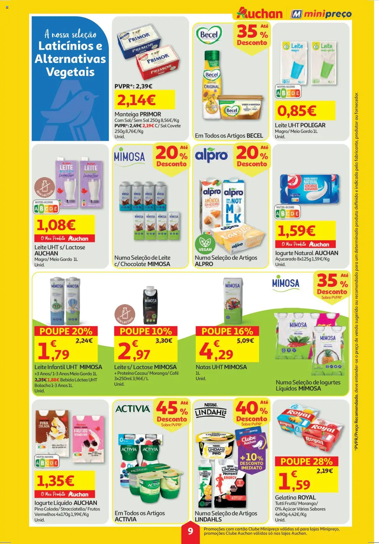 Auchan folheto │ válido de 09.10.2025 | Página: 9 | Produtos: Gelatina, Leite, Chocolate, Bebida