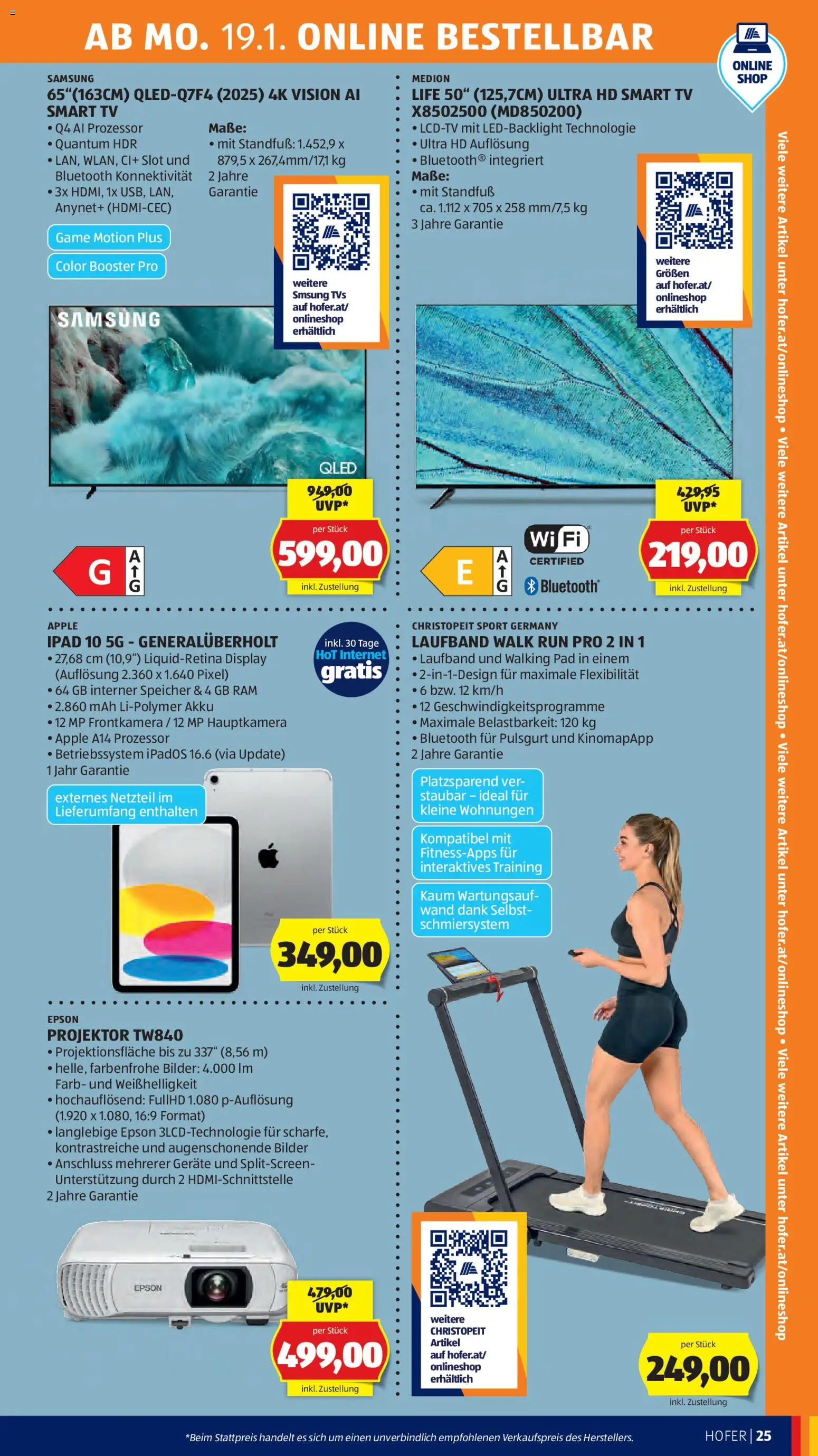 Hofer Flugblatt gültig ab 14.01.2026 | Seite: 29 | Produkte: TV, Apple, Samsung, Ipad