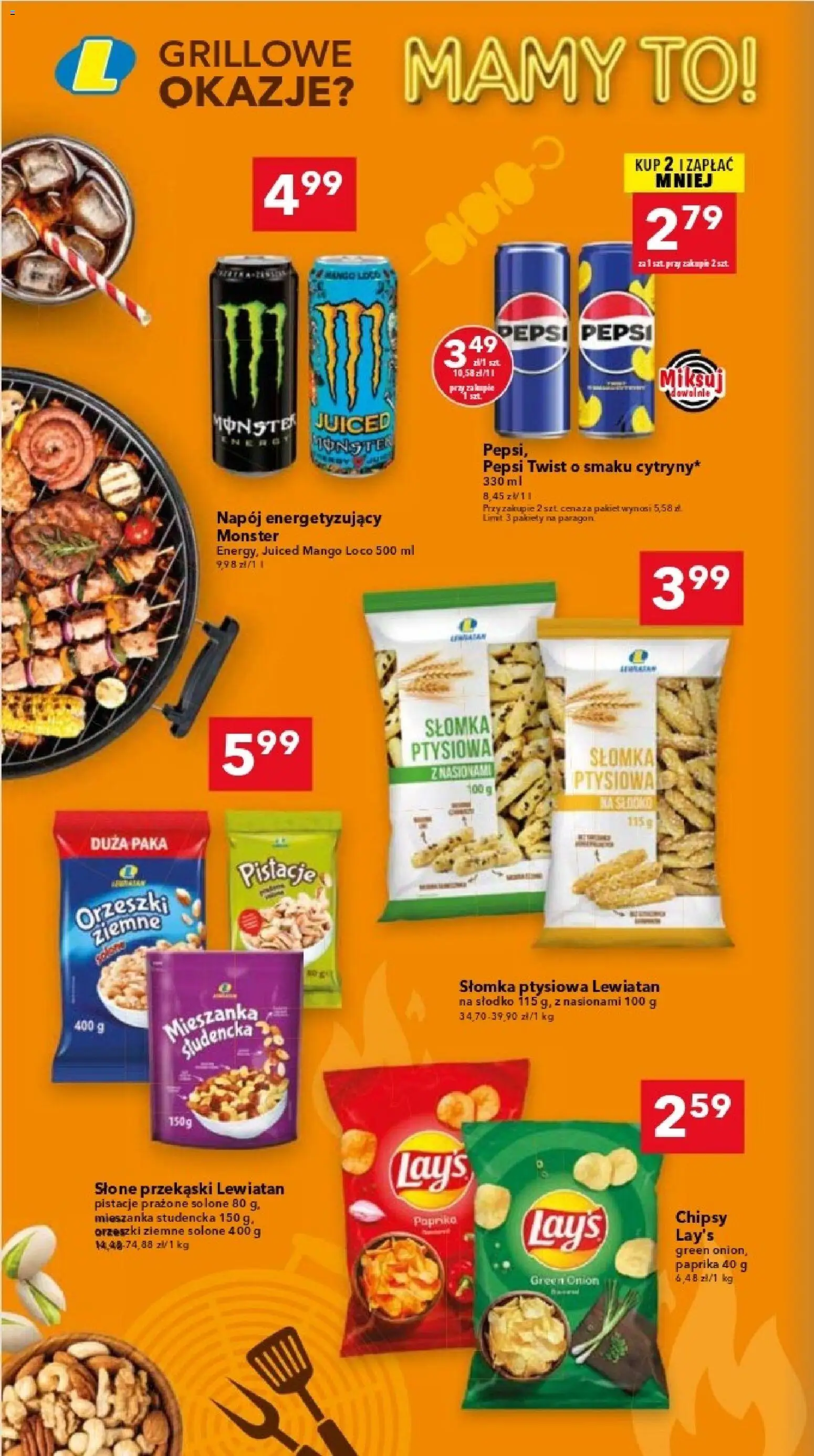 Lewiatan gazetka - Katowice od 23.04.2026 | Strona: 8 | Produkty: Mango, Pepsi, Słomka ptysiowa, Orzeszki ziemne