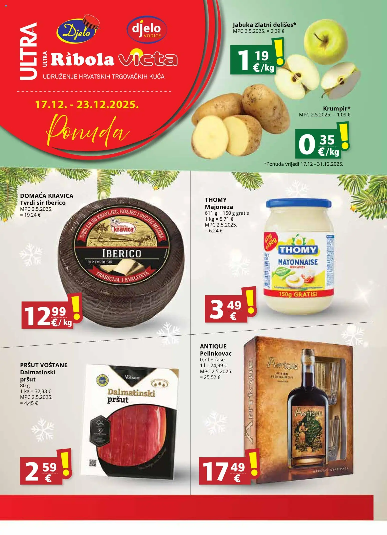 Ultra Gros katalog | vrijedi od 17.12.2025 | Stranica: 1 | Proizvodi: Sir, Čaše, Tvrdi sir, Jabuka