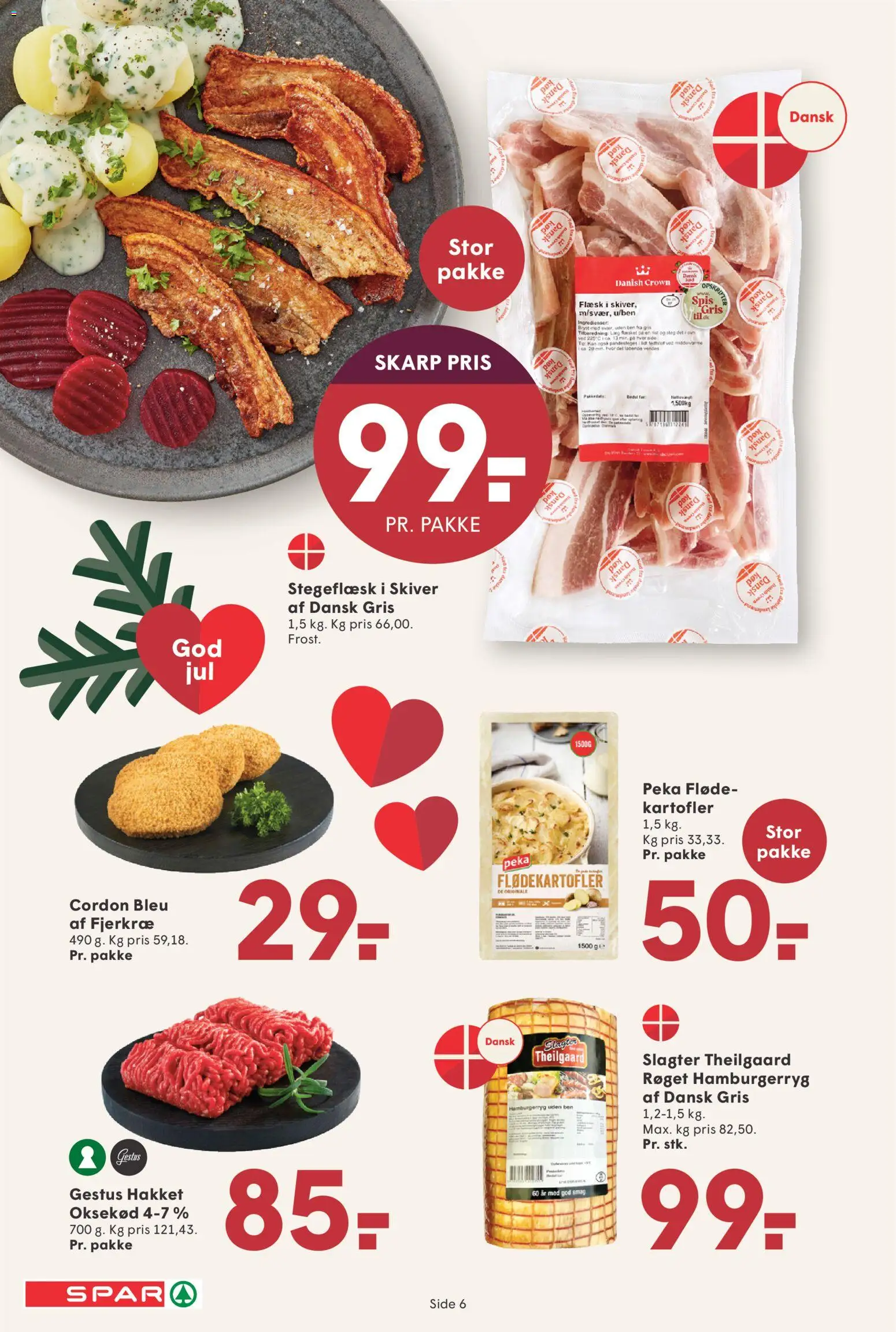 Spar tilbudsavis – gyldig fra 31.10.2025 | Side: 6 | Produkter: Oksekød, Kartofler, Hamburgerryg, Ovn