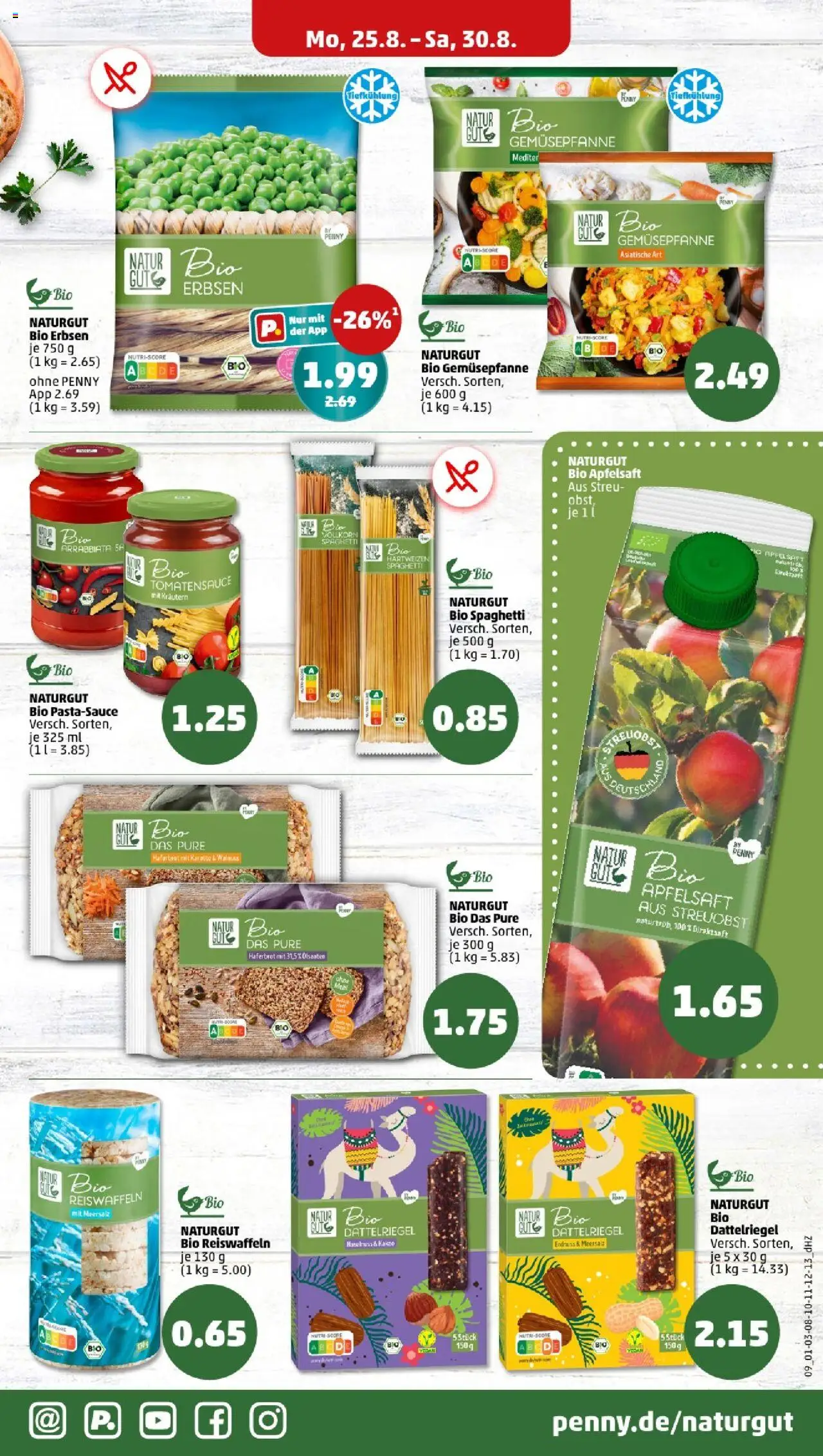 Penny - Berlin - gültig ab dem 25.08.2025 | Seite: 9 | Produkte: Apfelsaft, Obst, Karotte, Erbsen