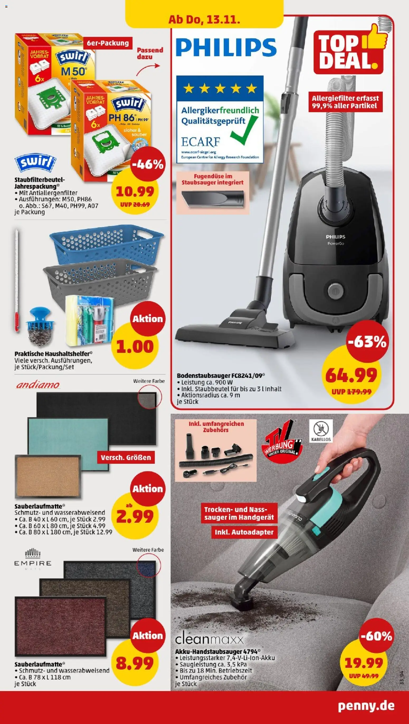 Penny - Bayern – gültig ab 10.11.2025 | Seite: 33 | Produkte: Philips, Staubsauger, Foundation