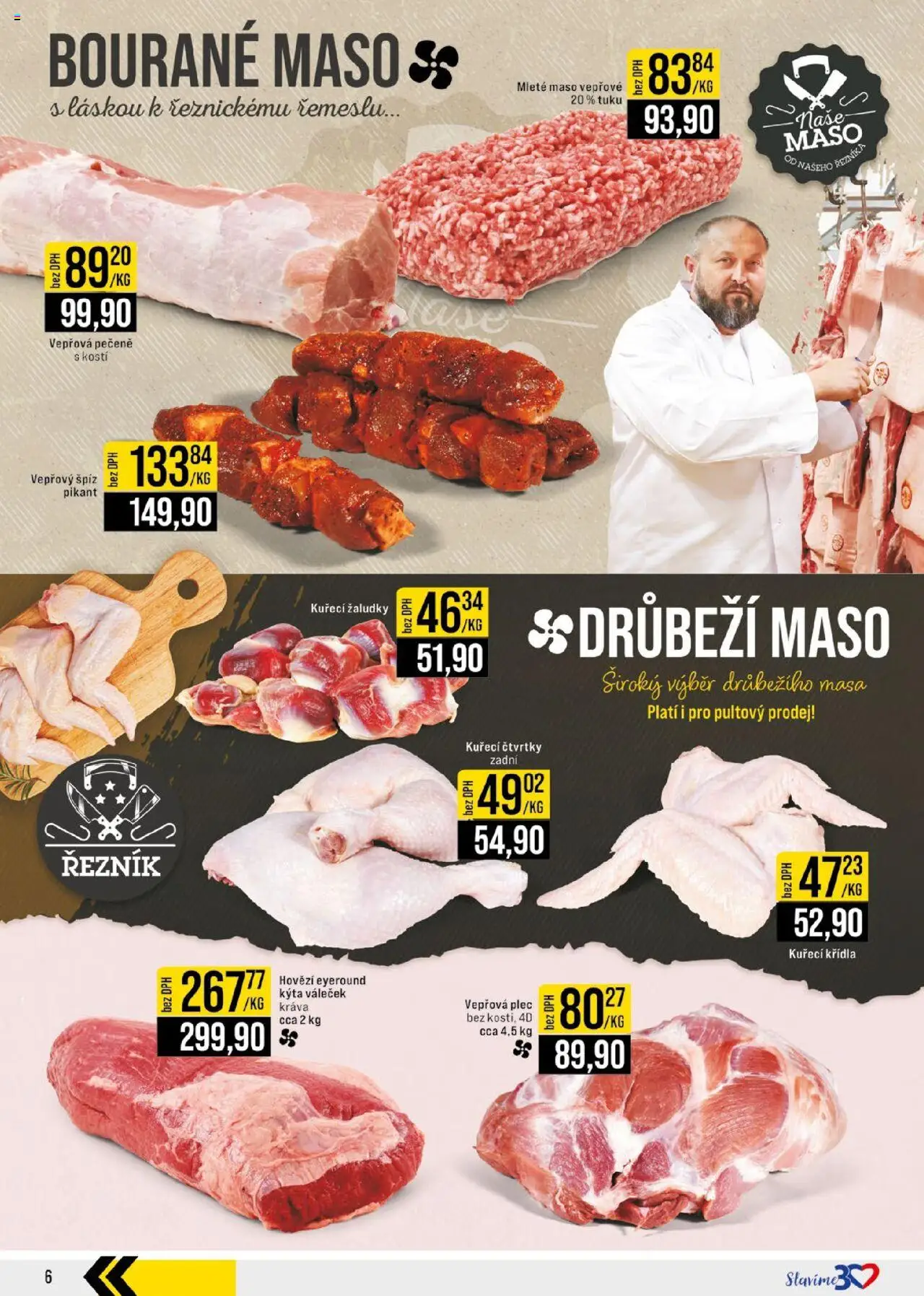 Jip leták od 28.05.2025 | Strana: 6 | Produkty: Hovězí, Kuřecí Křídla, Vepřová plec, Váleček
