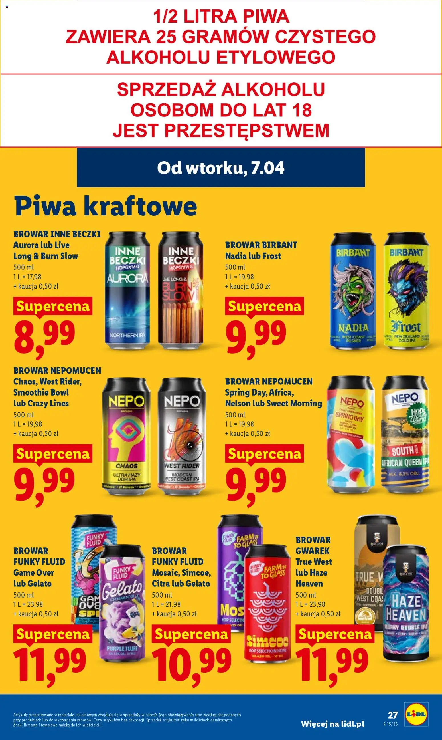Lidl gazetka od 07.04.2026 | Strona: 29 | Produkty: Smoothie, Piwo